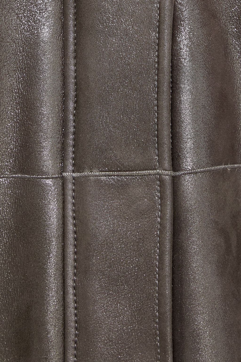 BRUNELLO CUCINELLI Kapuzenjacke aus Metallic-Leder mit Zierperlen
