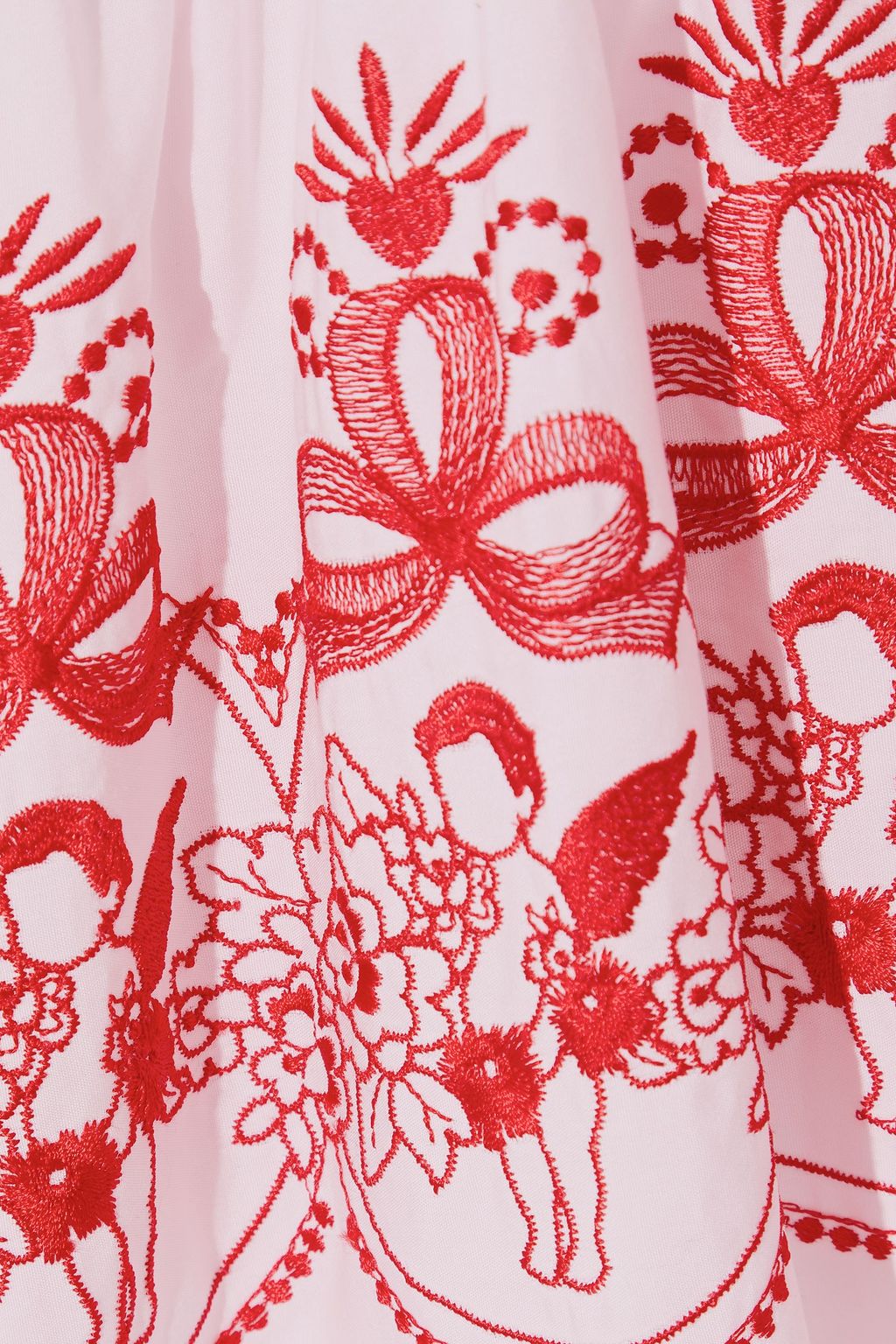 SIMONE ROCHA Embroidered cotton-poplin midi shirt dress