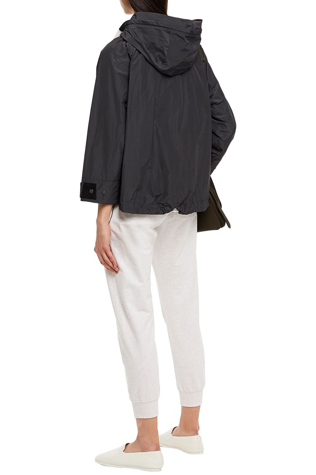 BRUNELLO CUCINELLI Bead-embellished shell hooded jacket