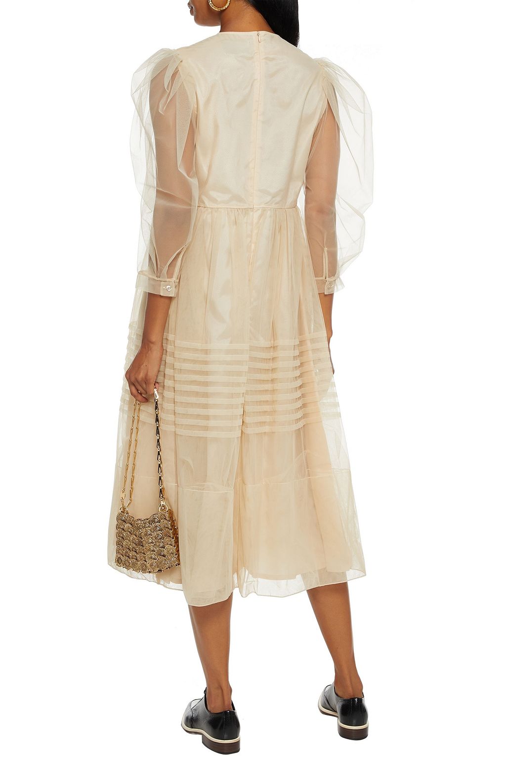 SIMONE ROCHA Pintucked tulle midi dress