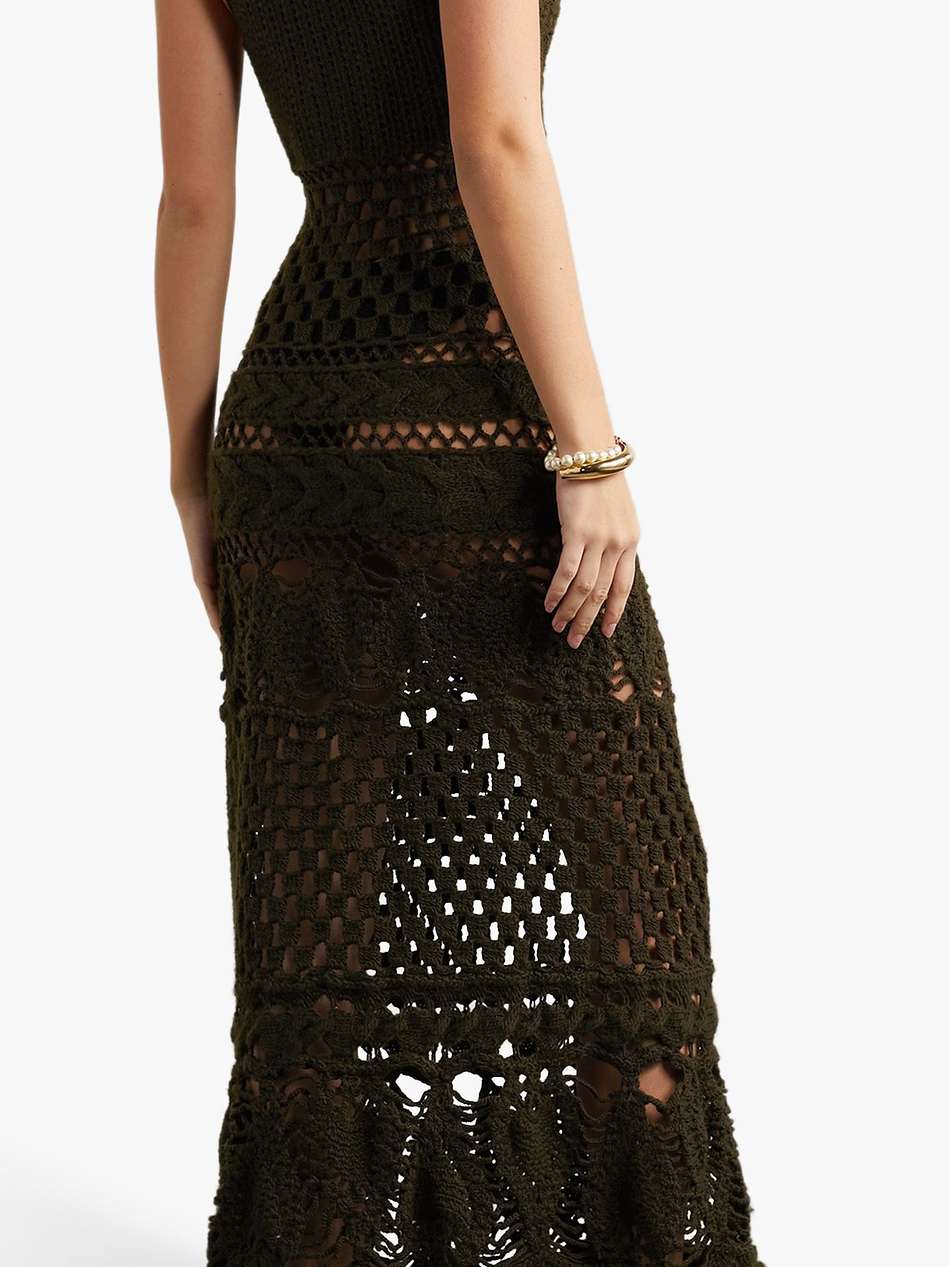 alexis crocheted wool maxi dress