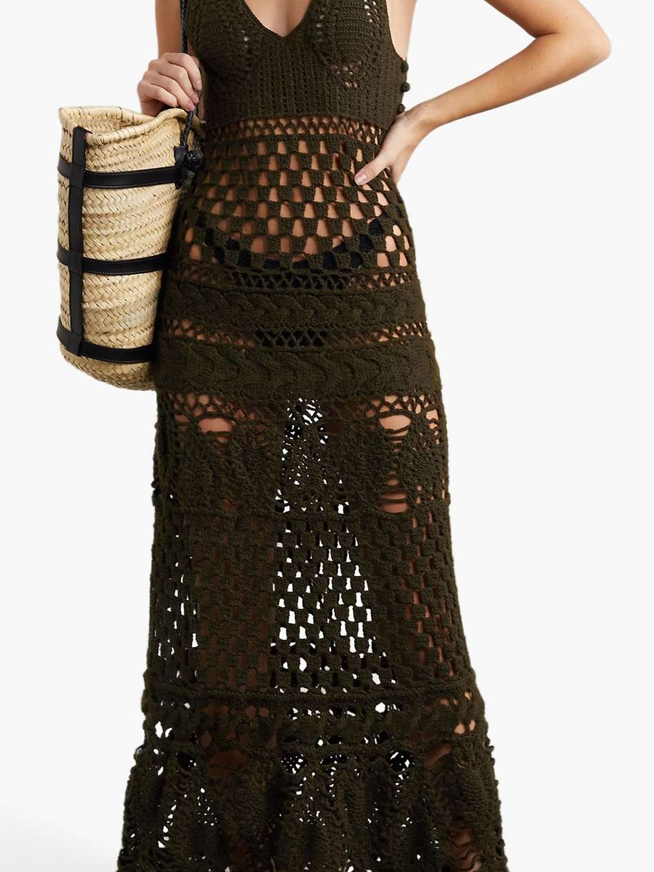 alexis crocheted wool maxi dress