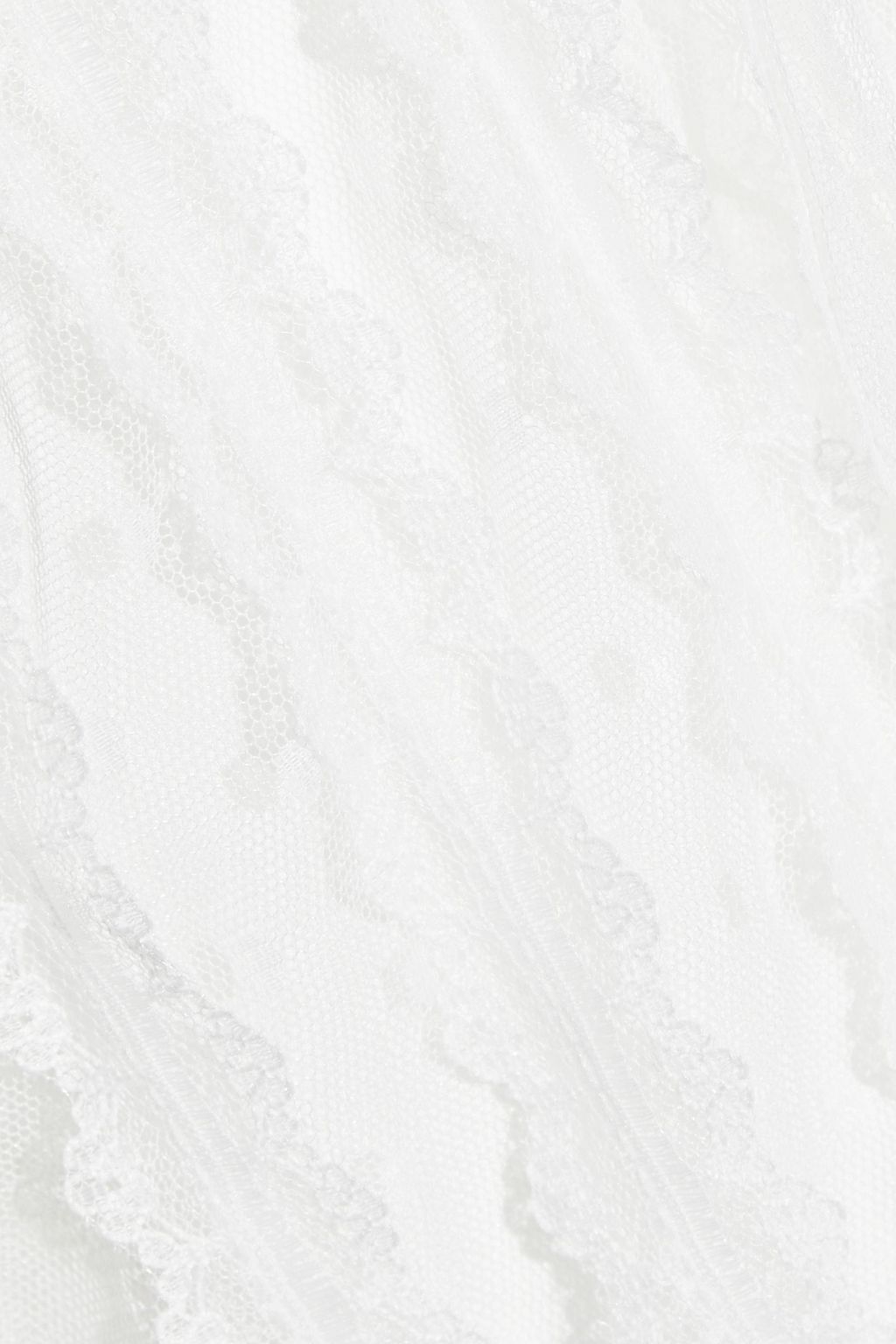 ML MONIQUE LHUILLIER Belted lace and point d'esprit halterneck gown