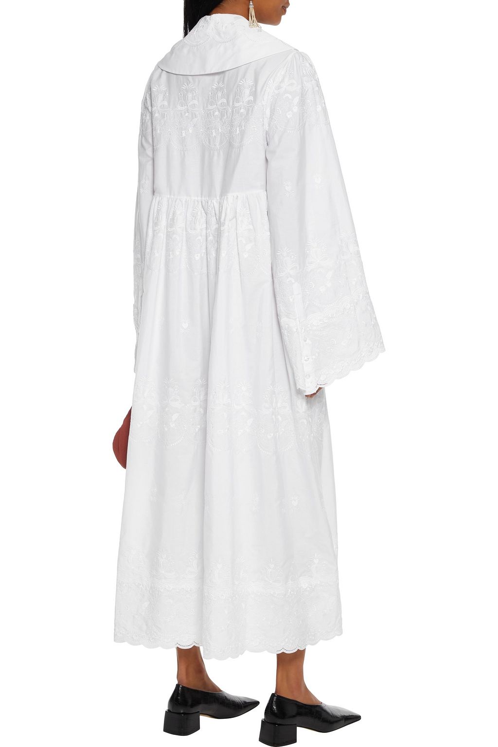 SIMONE ROCHA Embroidered cotton-poplin midi dress