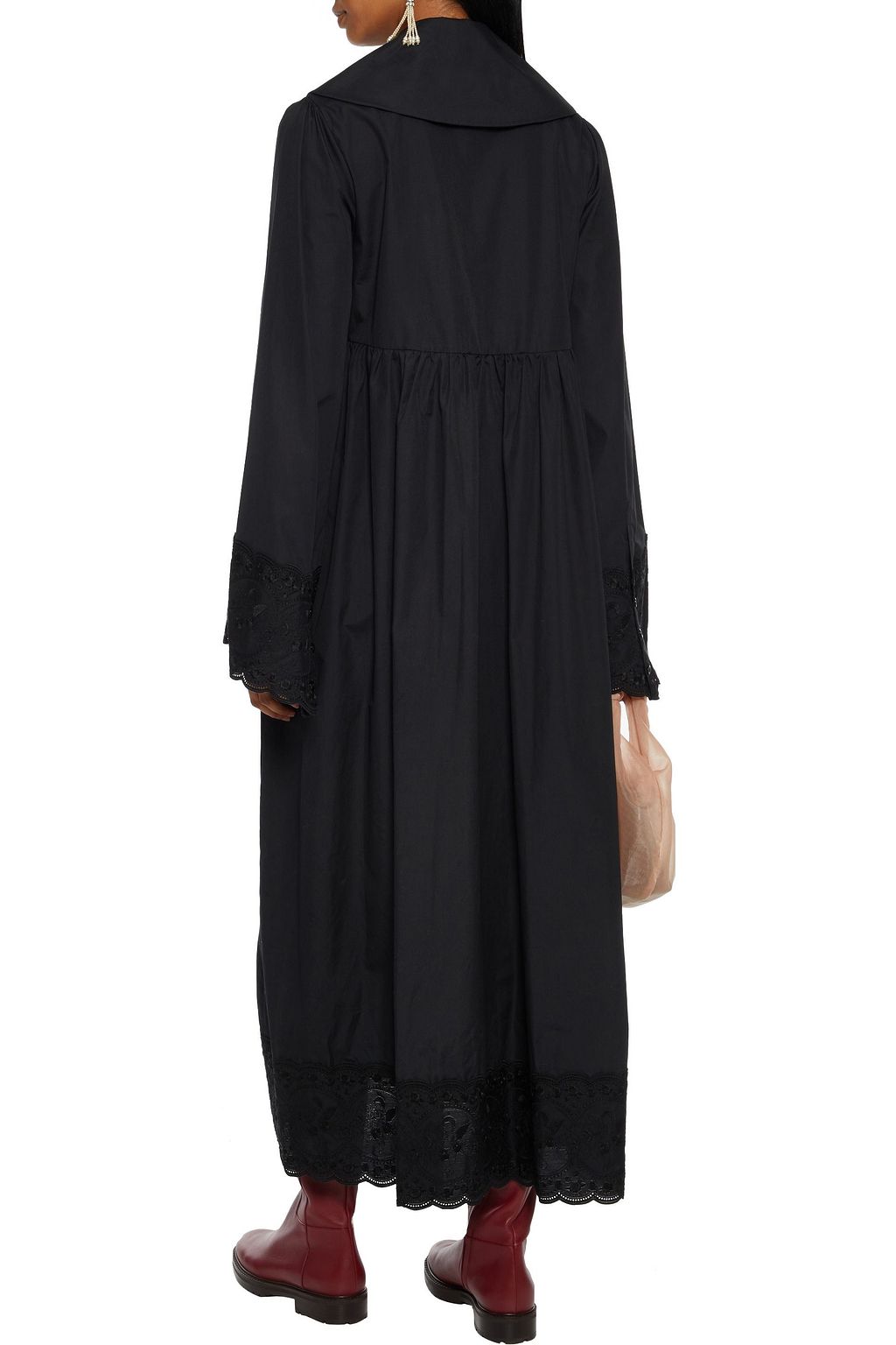 SIMONE ROCHA Oversized broderie anglaise cotton-poplin midi shirt dress