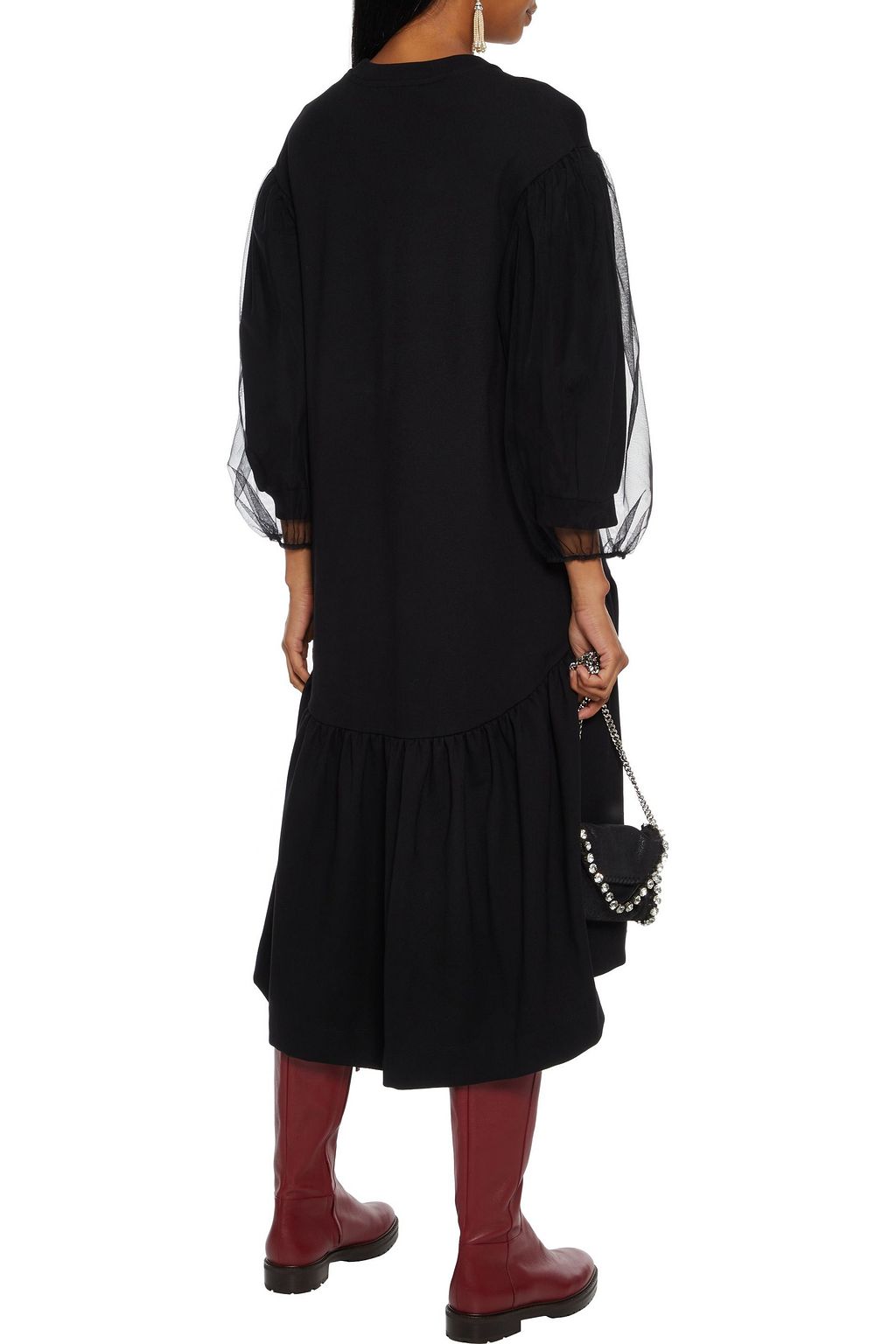 SIMONE ROCHA Tulle-paneled ponte midi dress