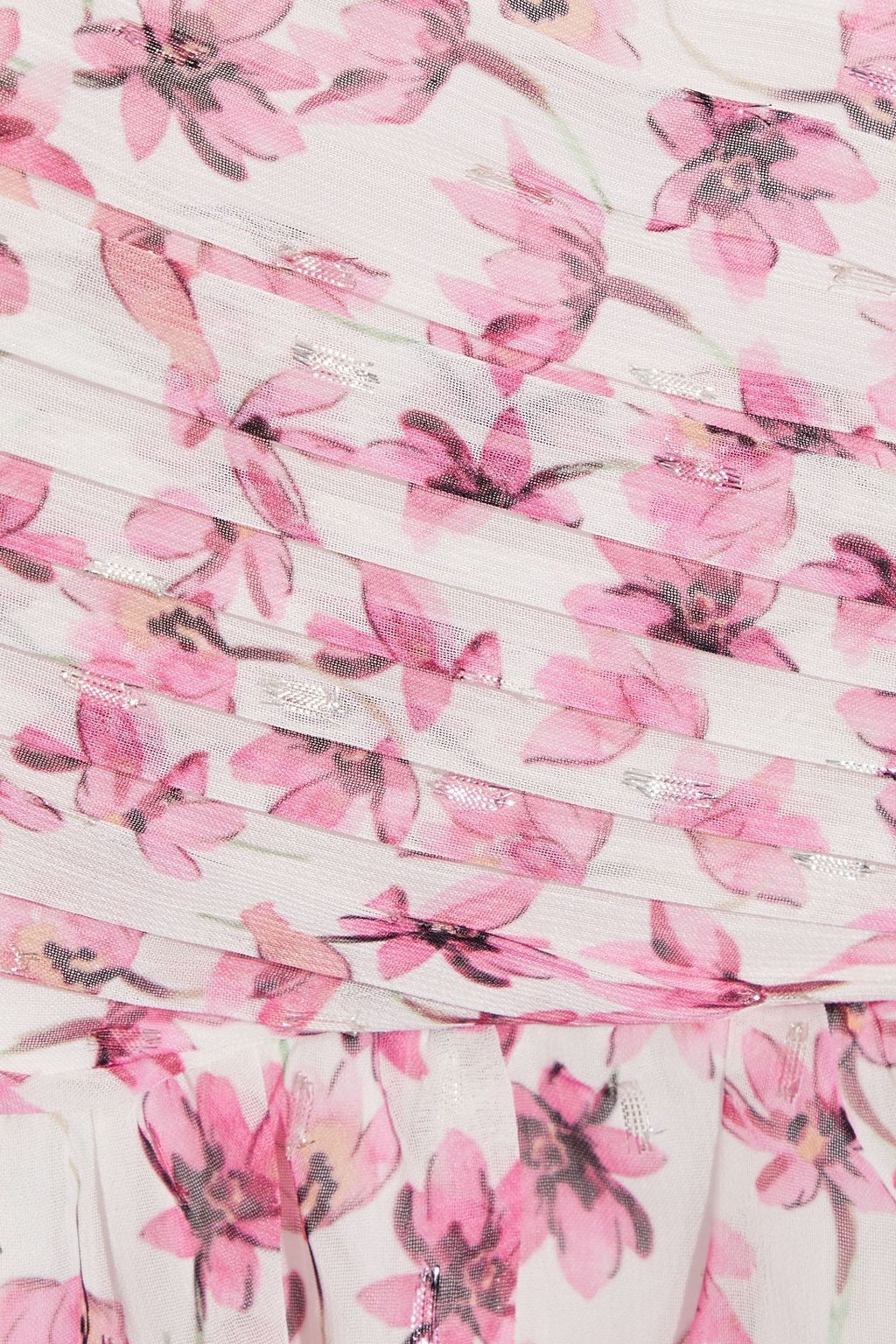 ML MONIQUE LHUILLIER Tiered off-the-shoulder floral-print fil coupé georgette maxi dress