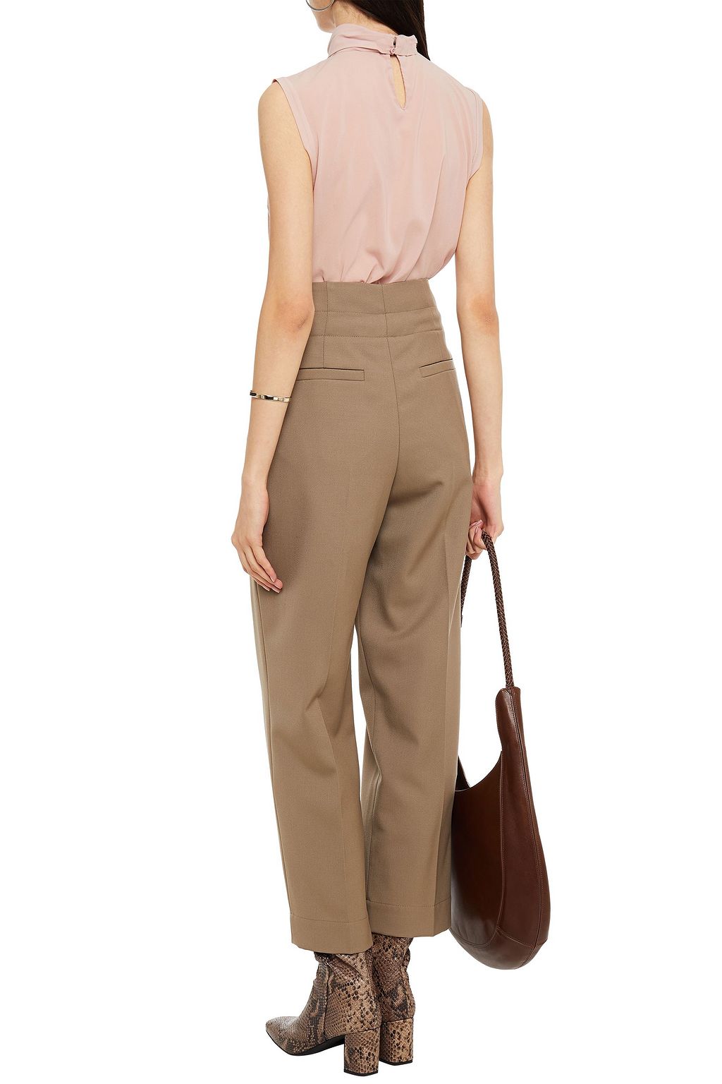BRUNELLO CUCINELLI Hose mit geradem Bein aus Wolle mit Gürtel
