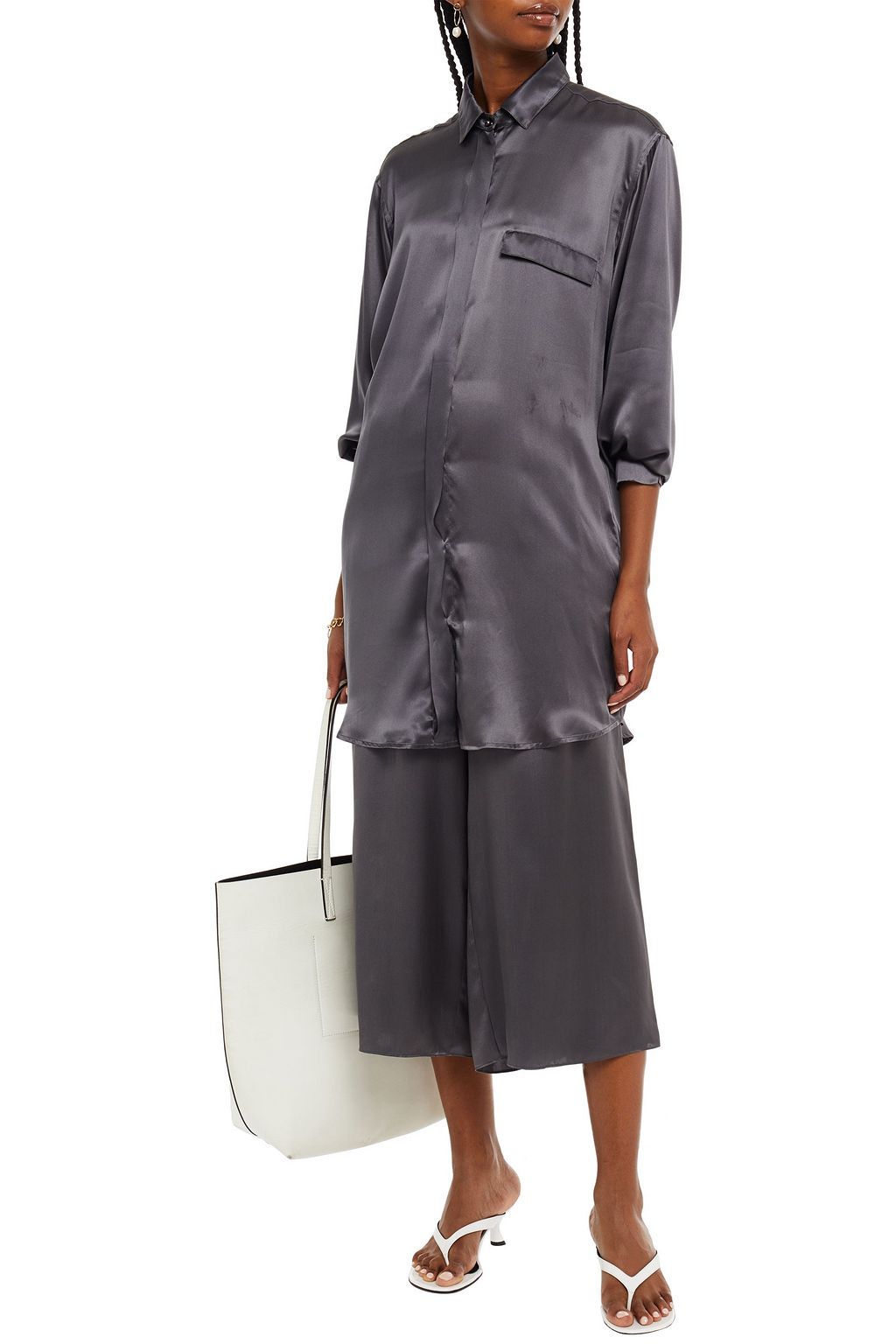 LE KASHA Silk-satin shirt