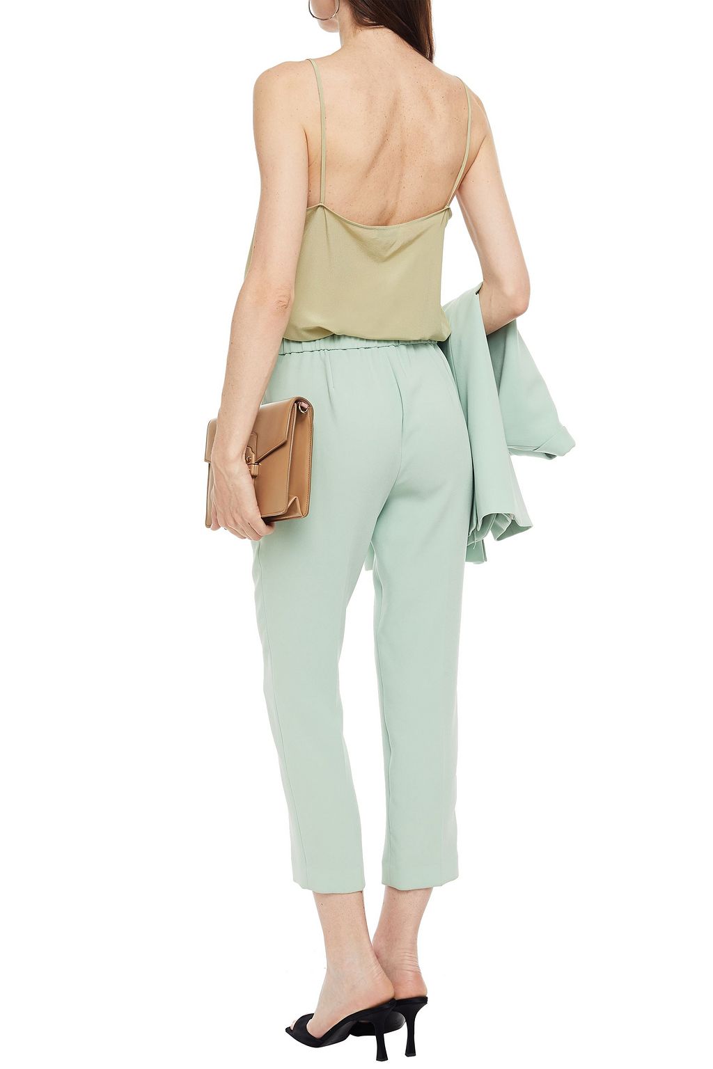 ETRO Lace-trimmed embroidered silk crepe de chine camisole