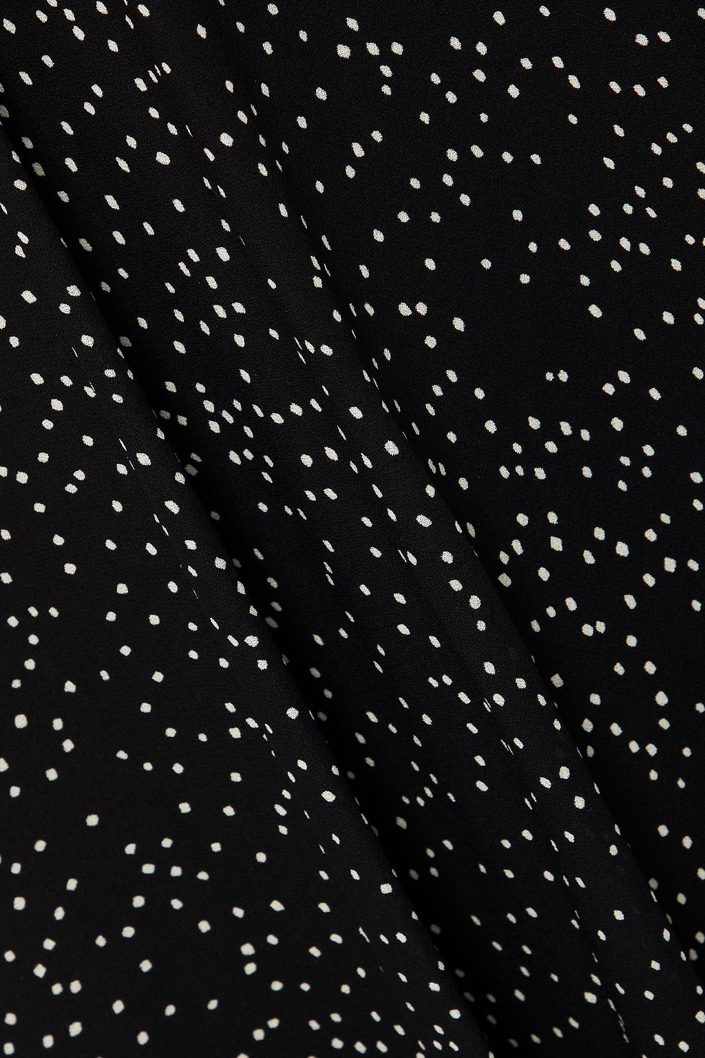 THEORY Asymmetric polka-dot silk crepe de chine maxi skirt