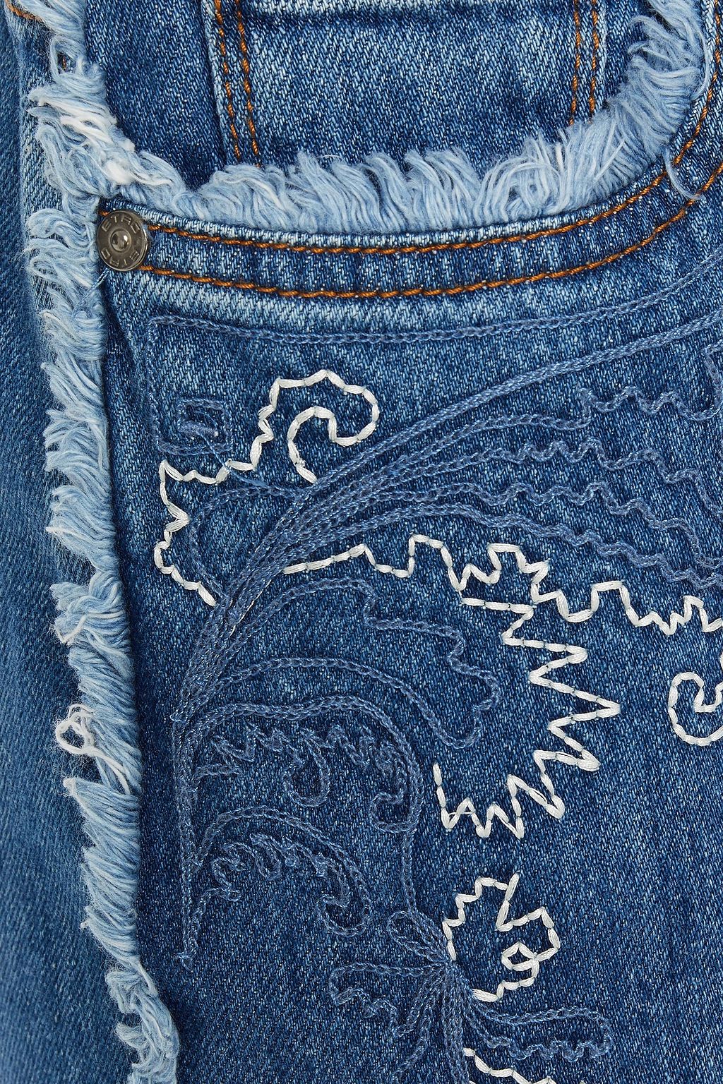 ETRO Embroidered high-rise wide-leg jeans