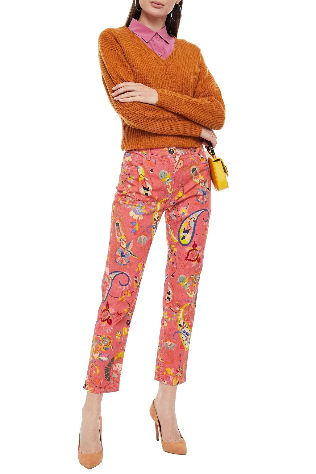 ETRO Printed high-rise straight-leg jeans