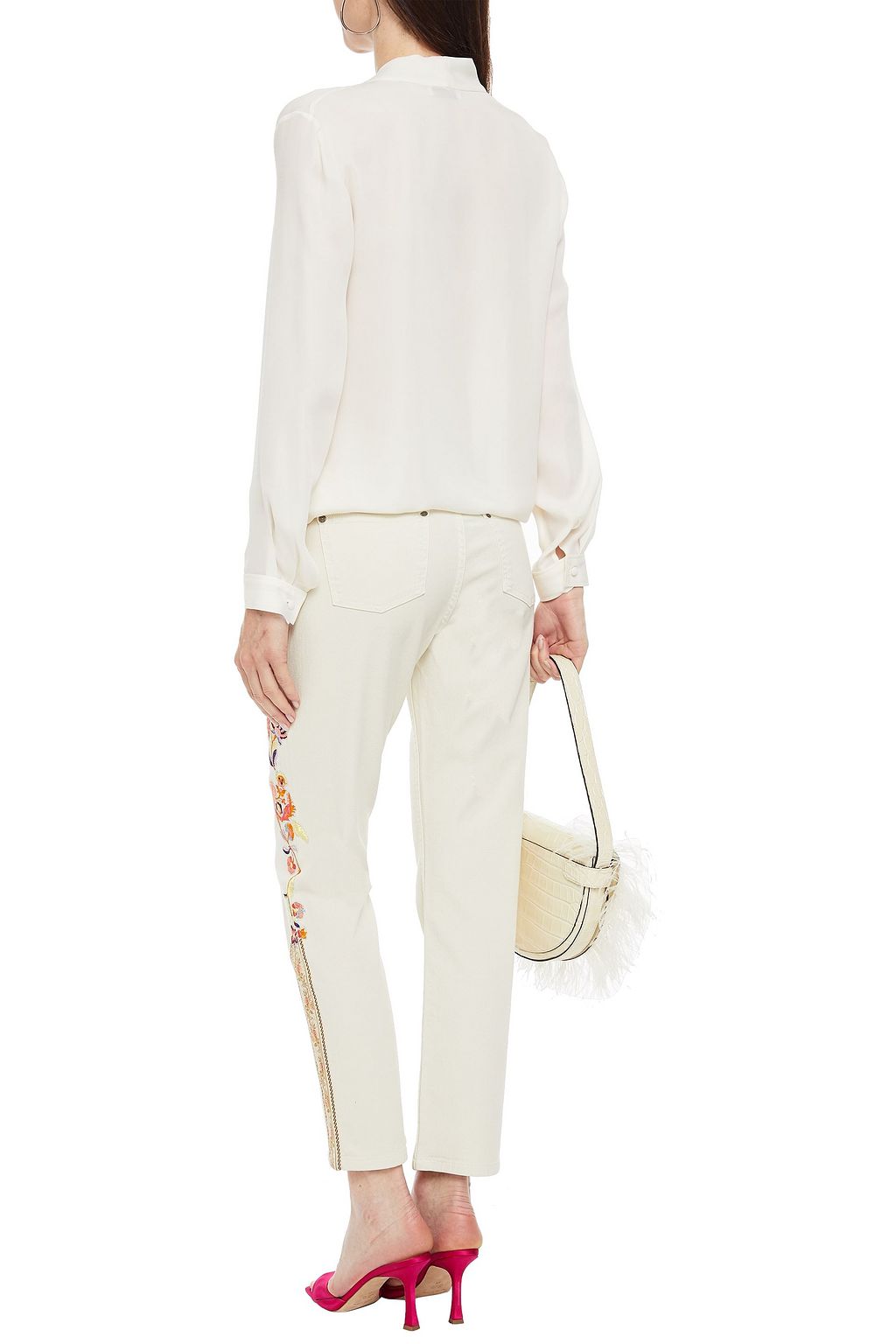 ETRO Embroidered high-rise straight-leg jeans