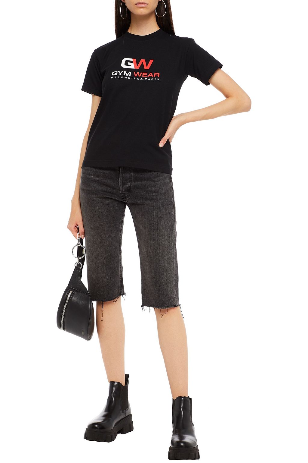 BALENCIAGA Printed cotton-jersey T-shirt