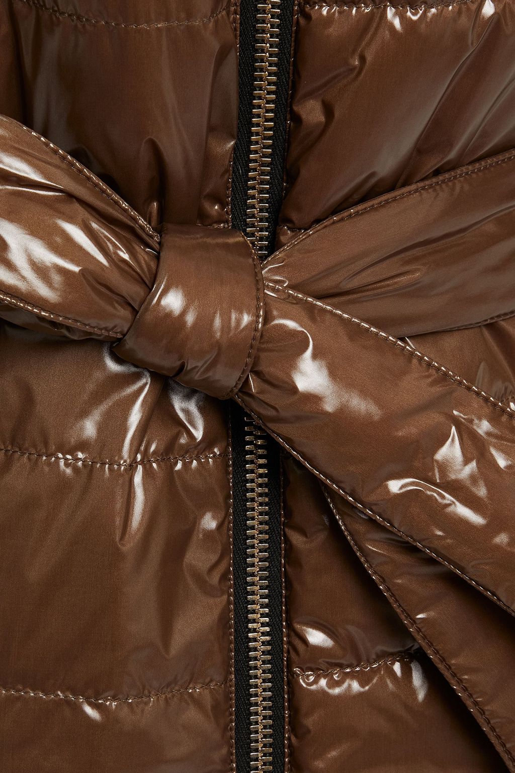 BRUNELLO CUCINELLI Reversible belted embellished quilted glossed-shell down jacket