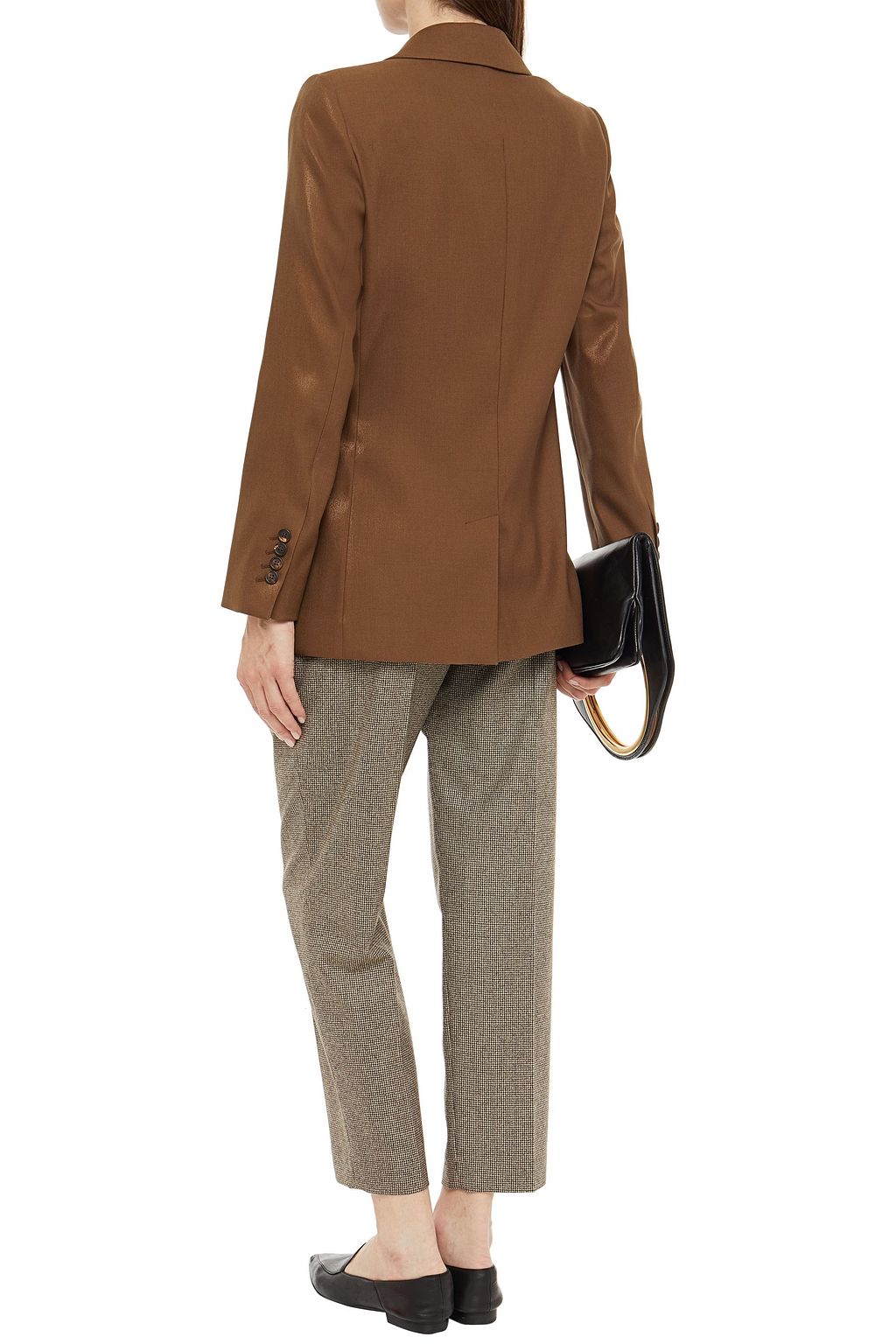 BRUNELLO CUCINELLI Double-breasted metallic wool-blend twill blazer