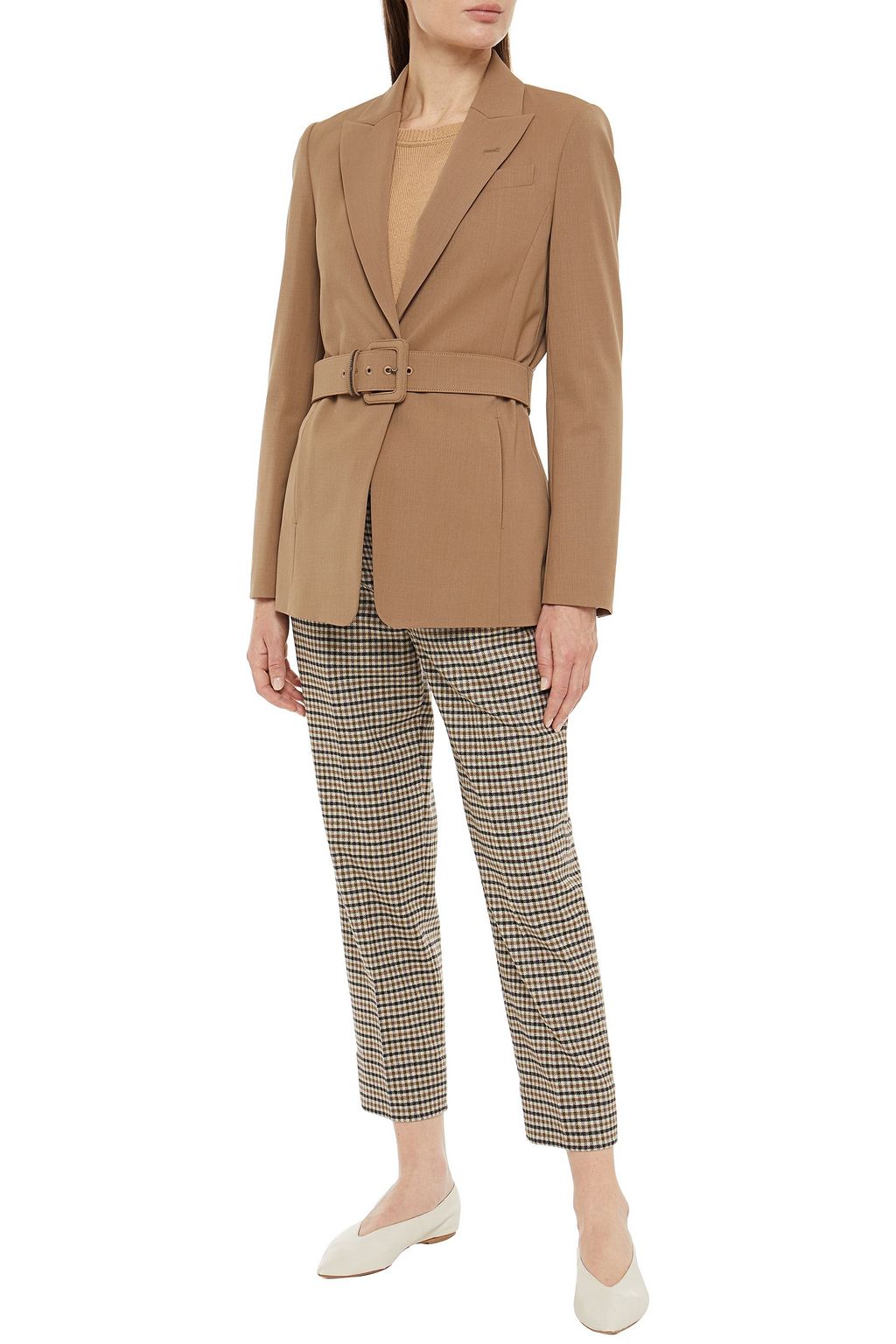 BRUNELLO CUCINELLI Belted wool-blend twill blazer