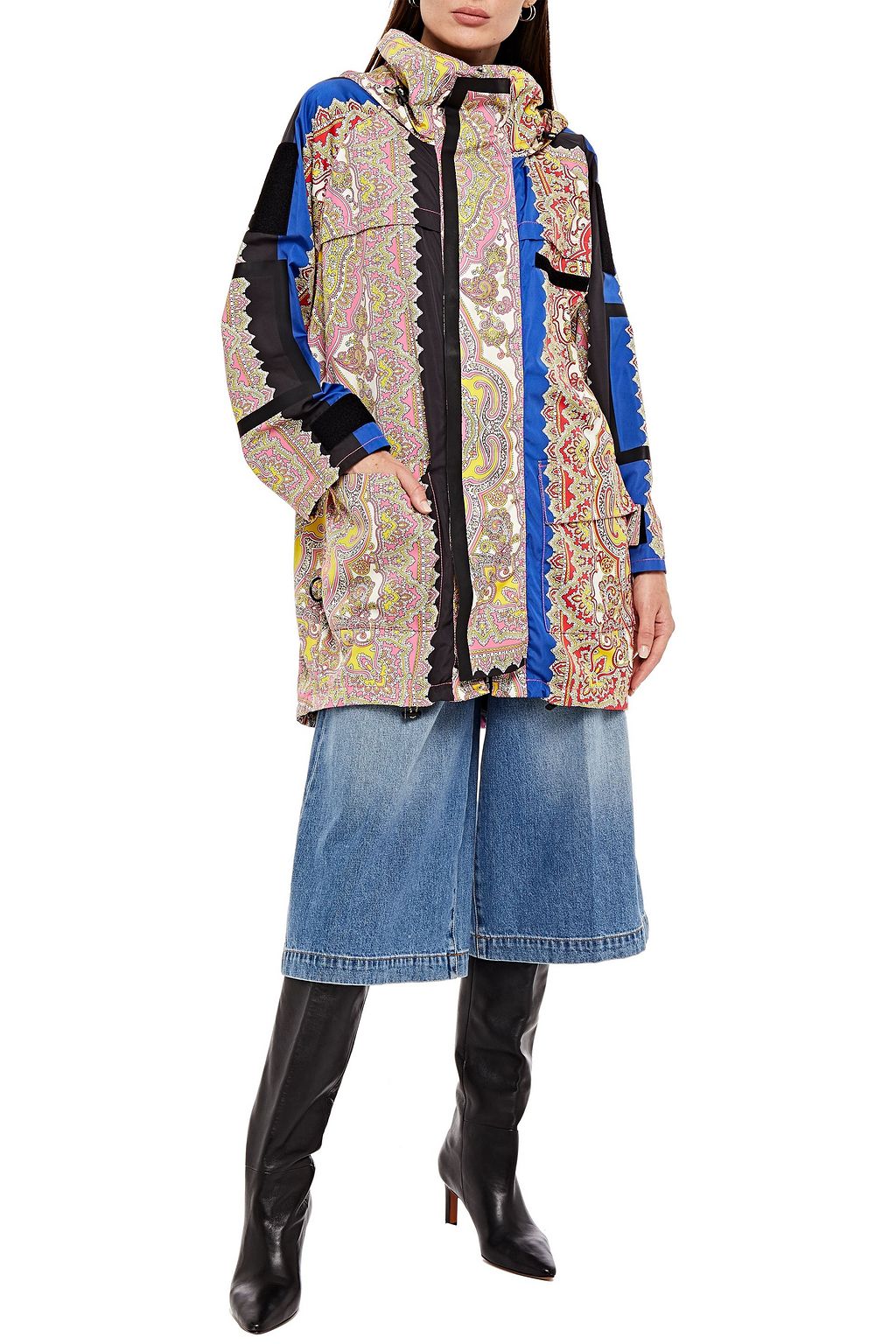 ETRO Oversized printed shell hooded jacket
