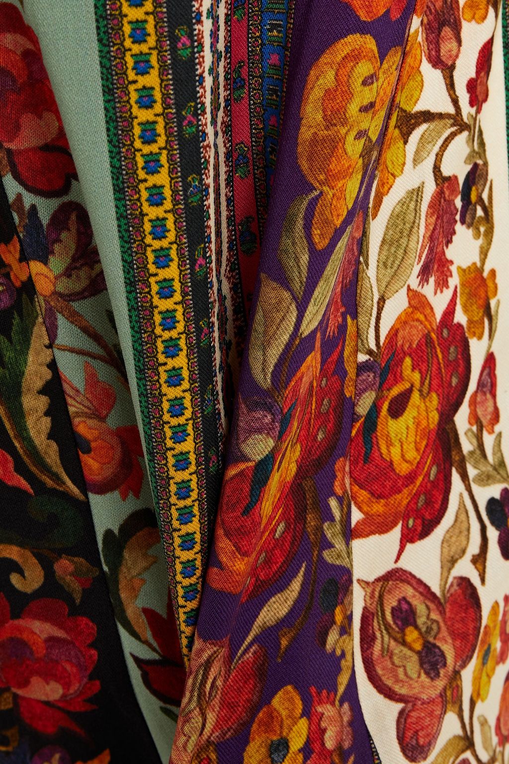 ETRO Wrap-effect printed wool dress