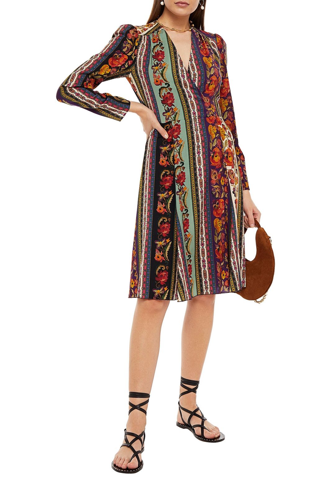 ETRO Wrap-effect printed wool dress