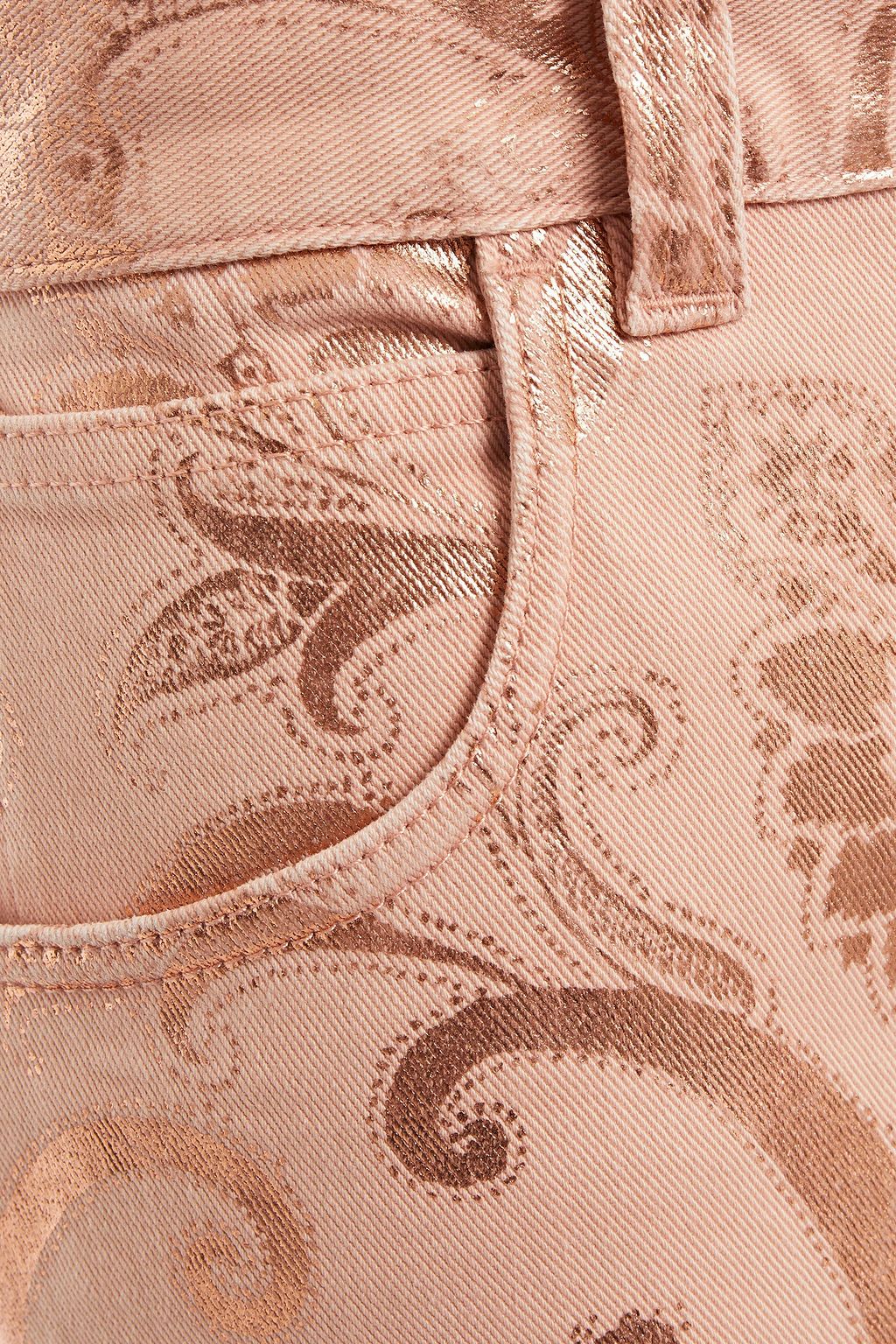 ETRO Metallic printed high-rise wide-leg jeans