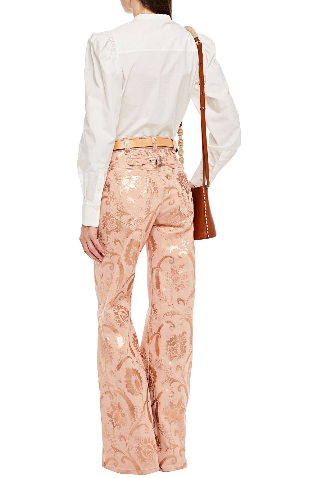 ETRO Metallic printed high-rise wide-leg jeans
