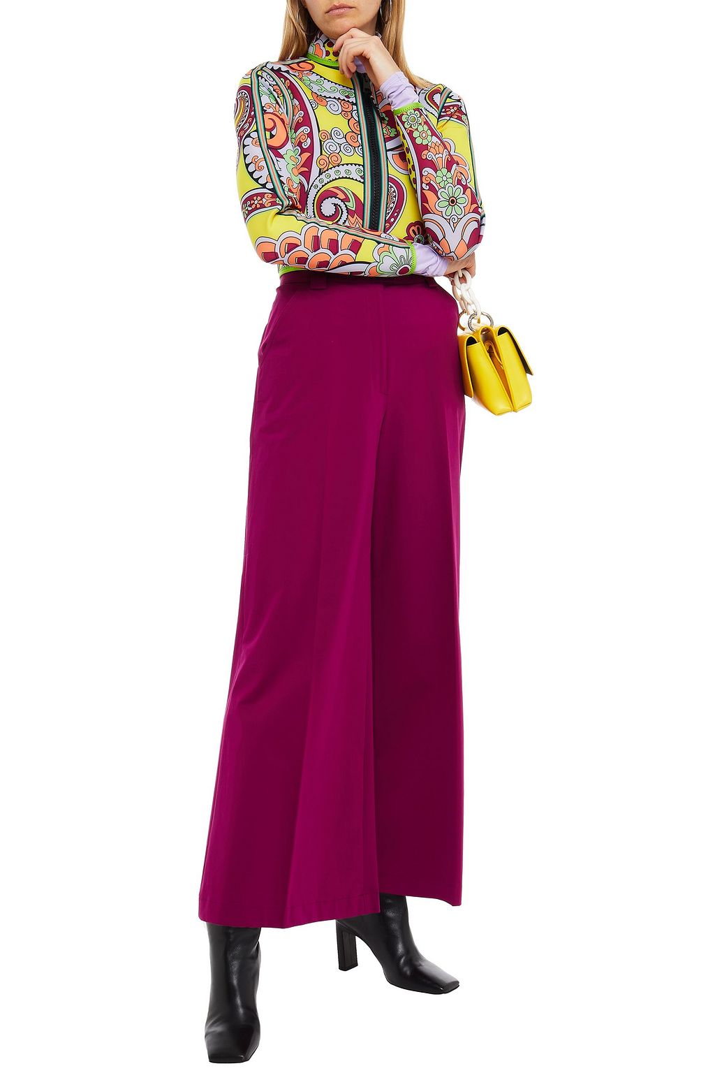 ETRO Cotton-blend poplin wide-leg pants
