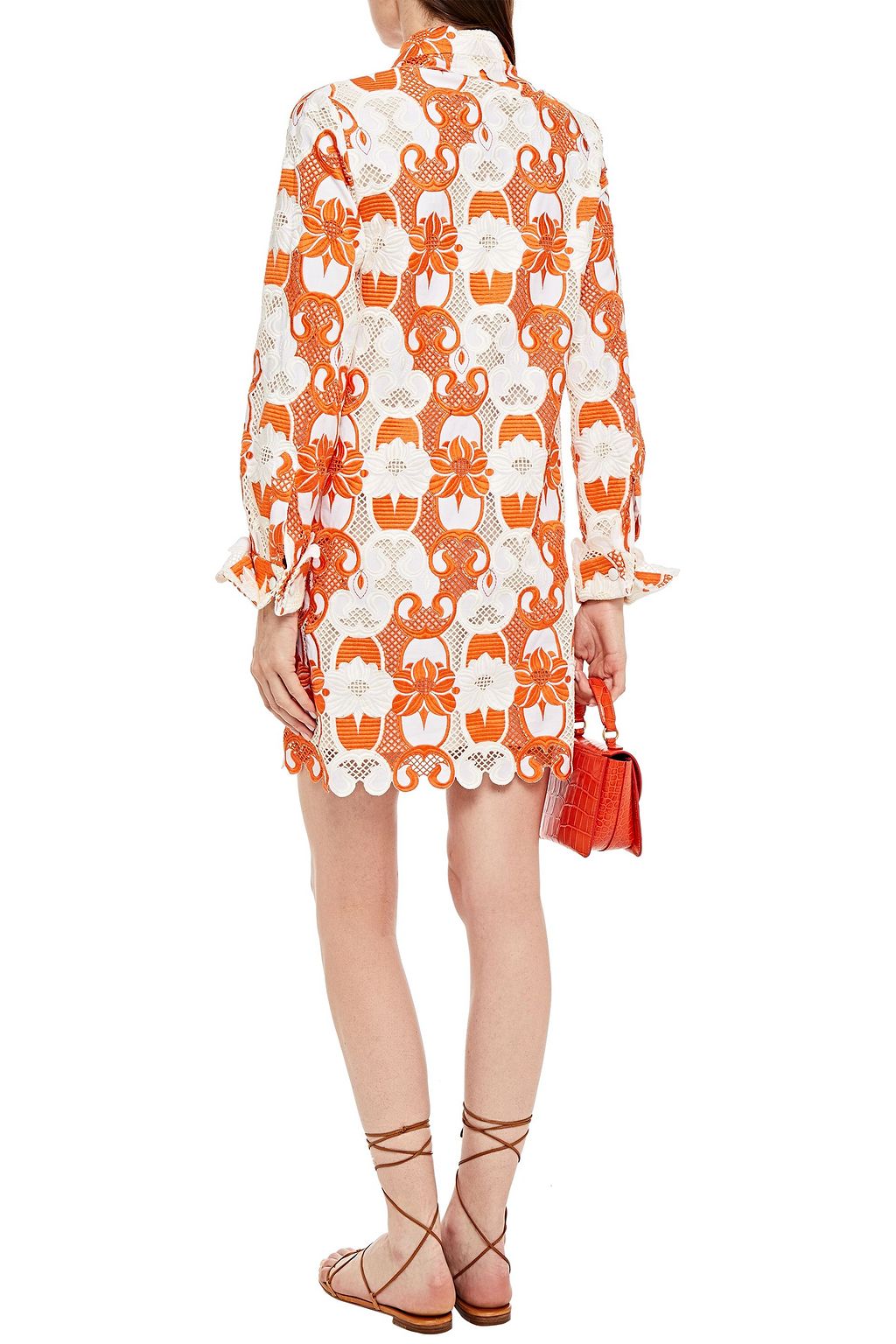 ETRO Cotton guipure lace mini dress