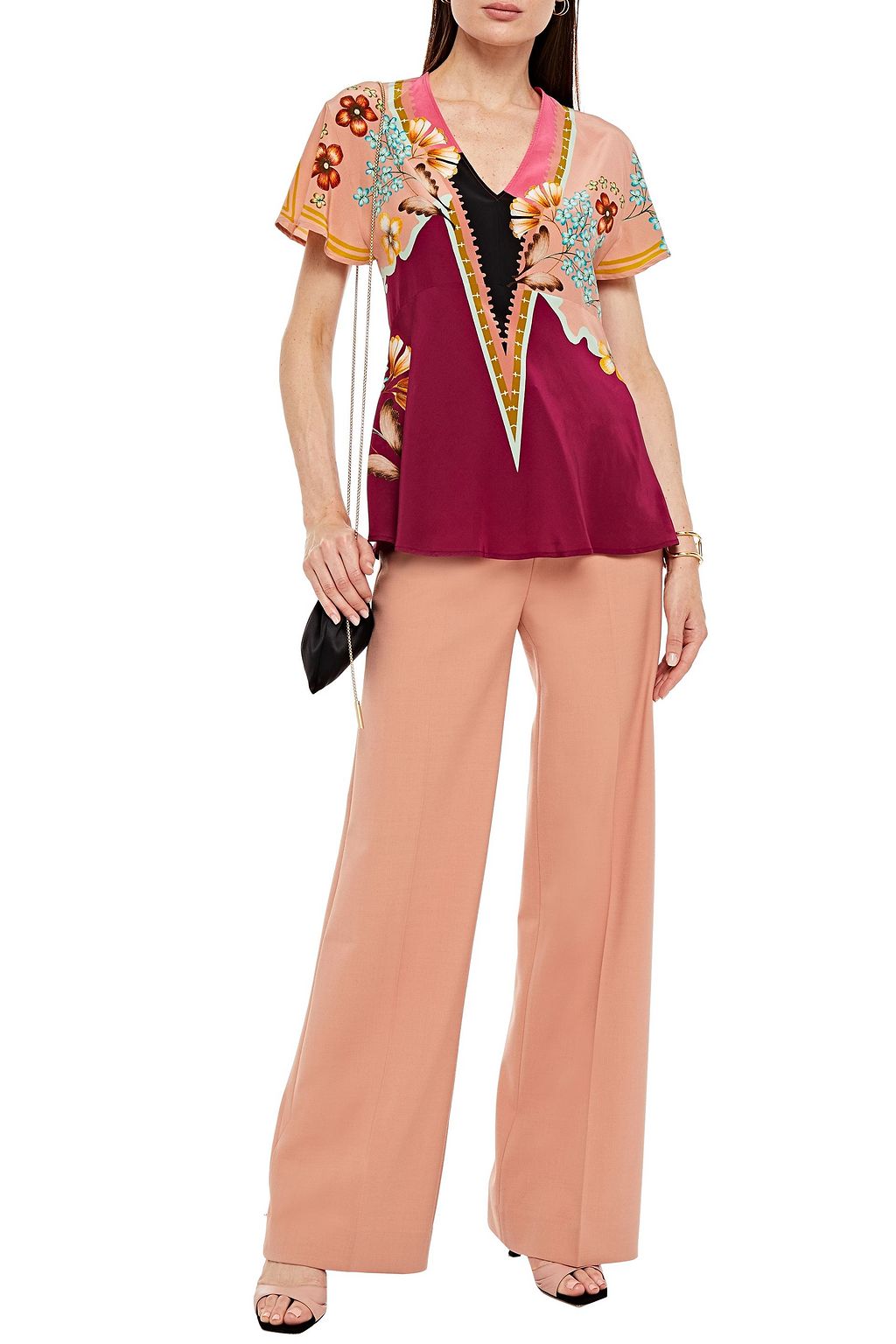 ETRO Printed silk crepe de chine top