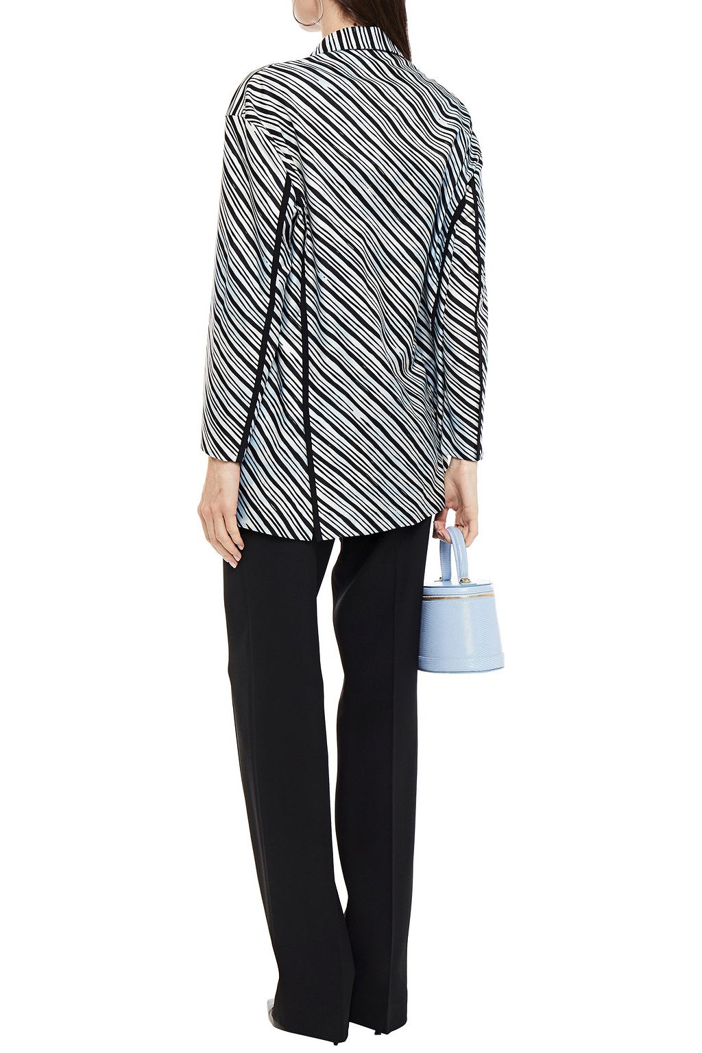 FENDI Double-breasted printed silk-twill blazer
