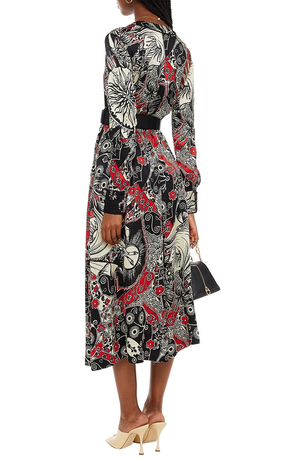 F.R.S. FOR RESTLESS SLEEPERS Belted printed silk crepe de chine midi dress