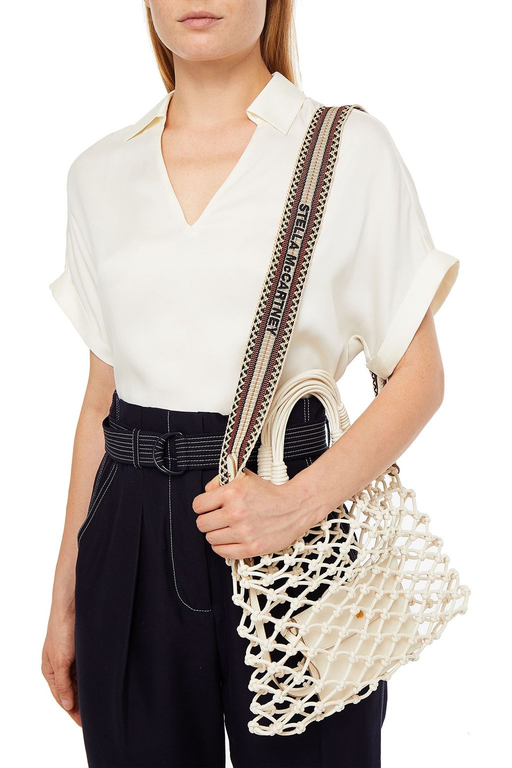 STELLA MCCARTNEY Crocheted faux leather tote