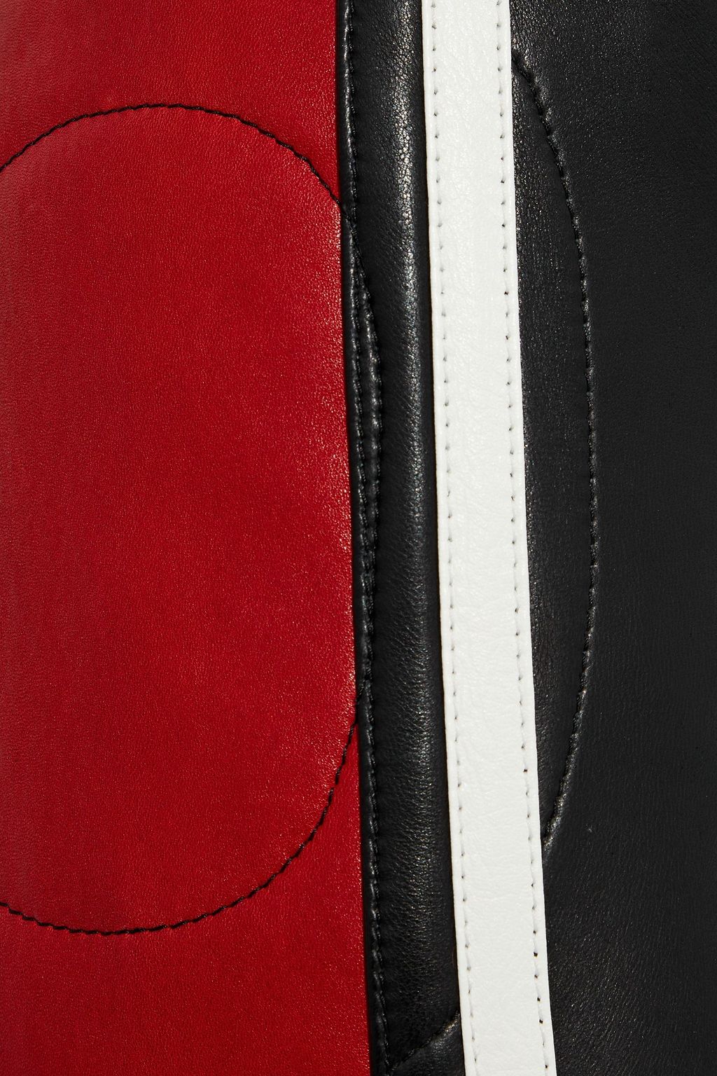 MCQUEEN Zip-embellished striped leather skinny pants