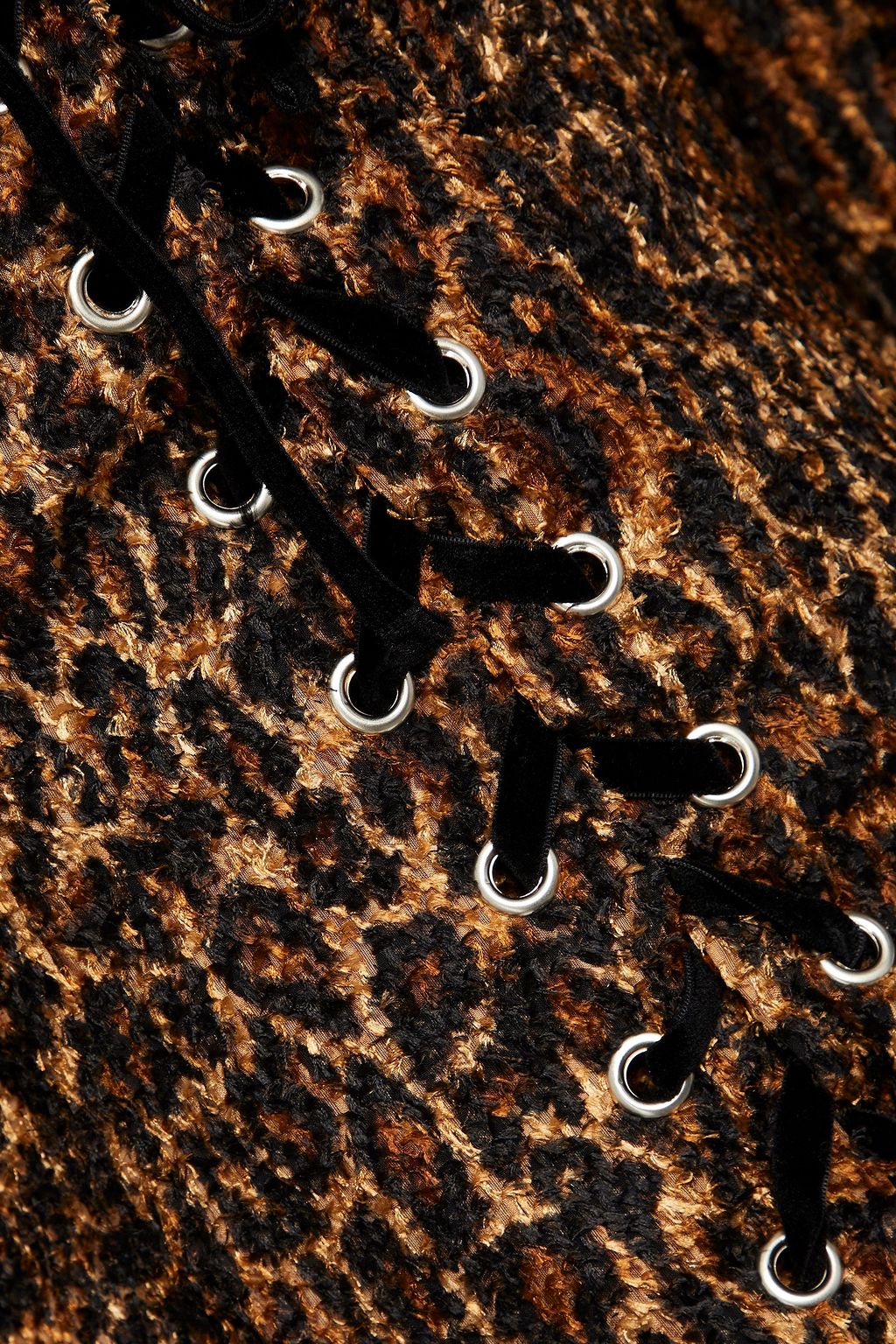 SHRIMPS Lace-up leopard-print fil coupé gauze blouse