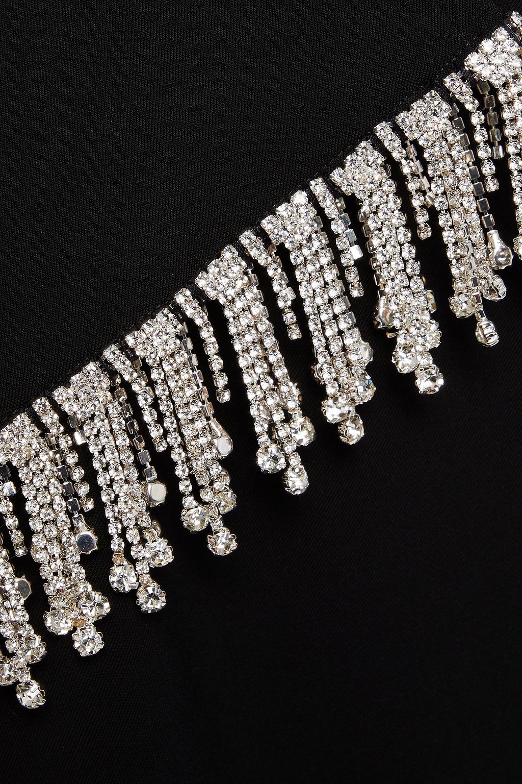 SHRIMPS Cropped crystal-embellished twill straight-leg pants