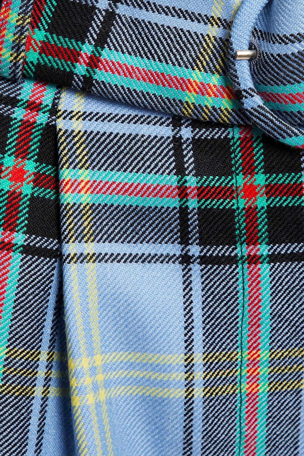 SHRIMPS Cropped belted checked wool-twill tapered pants