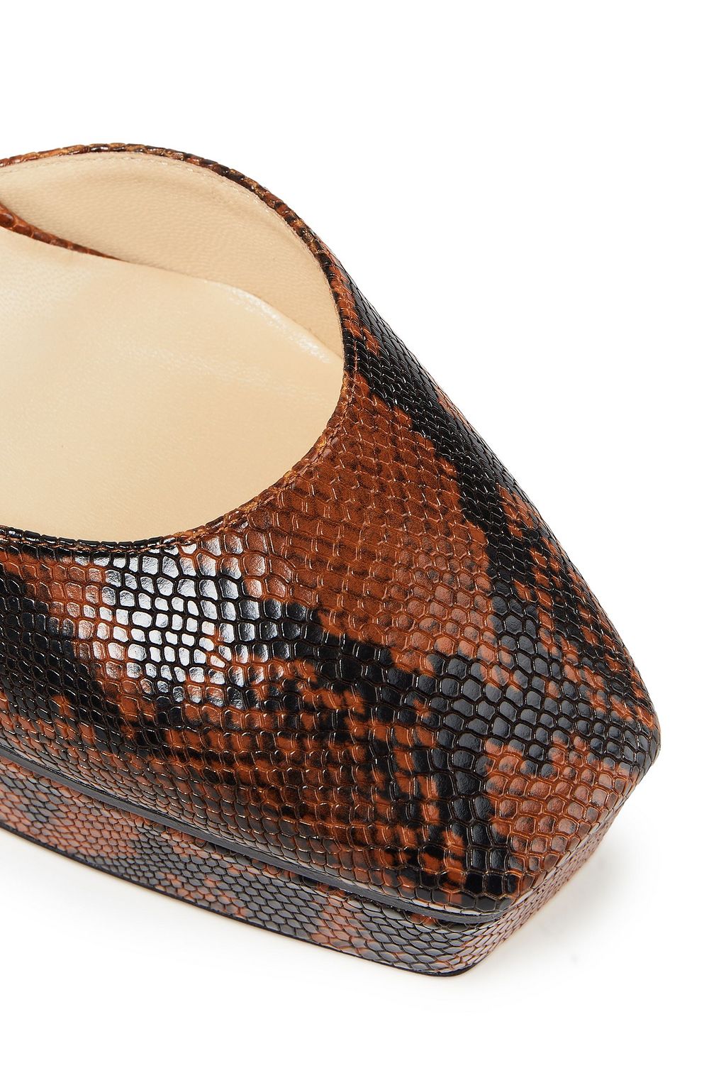 JIMMY CHOO Jinn 125 snake-effect leather platform pumps