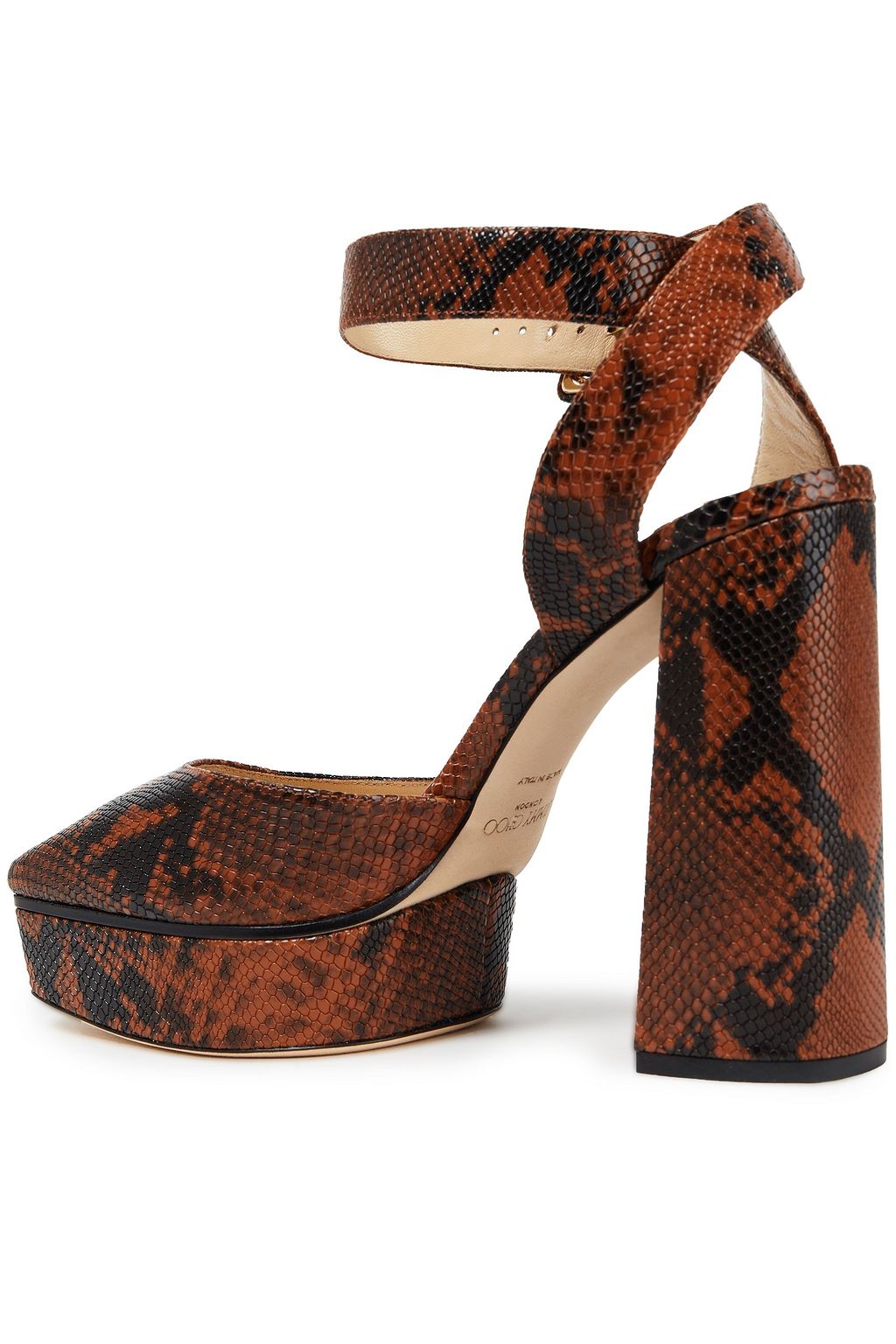 JIMMY CHOO Jinn 125 snake-effect leather platform pumps