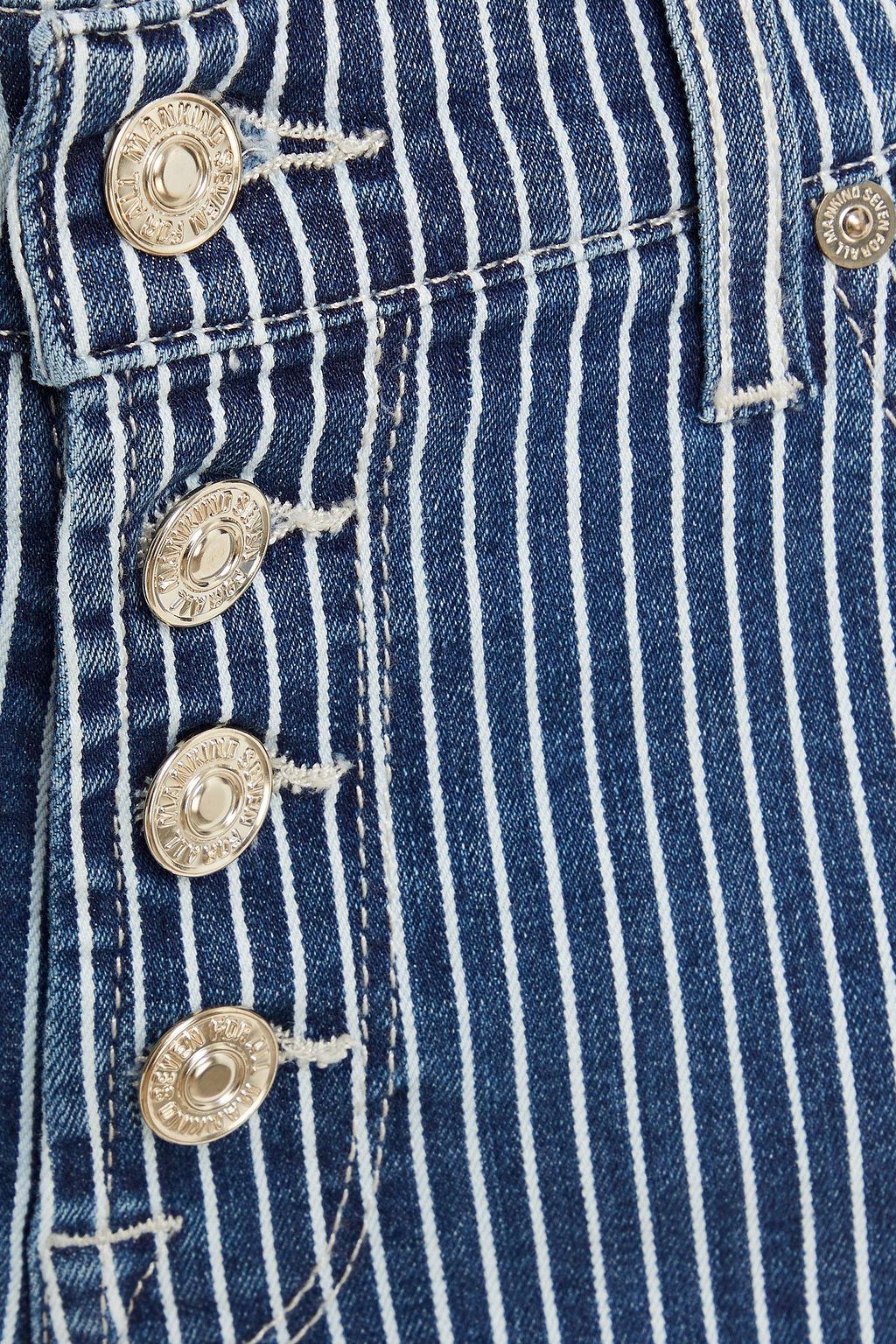 7 FOR ALL MANKIND Striped mid-rise kick-flare jeans