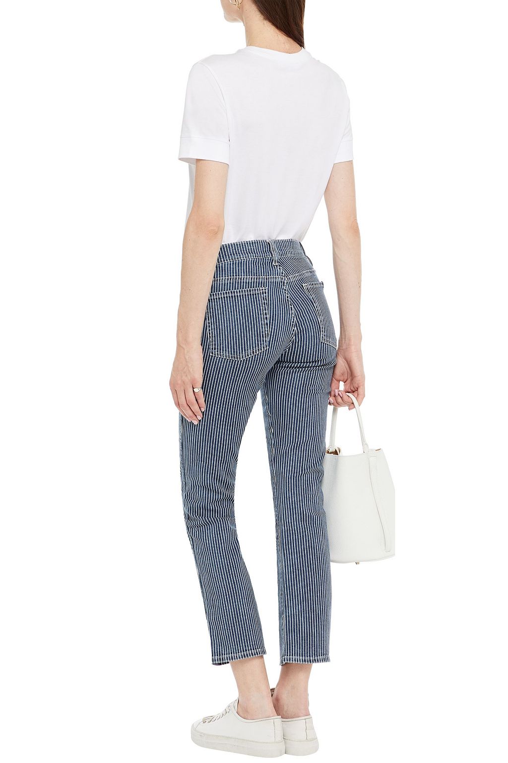 7 FOR ALL MANKIND Striped mid-rise kick-flare jeans