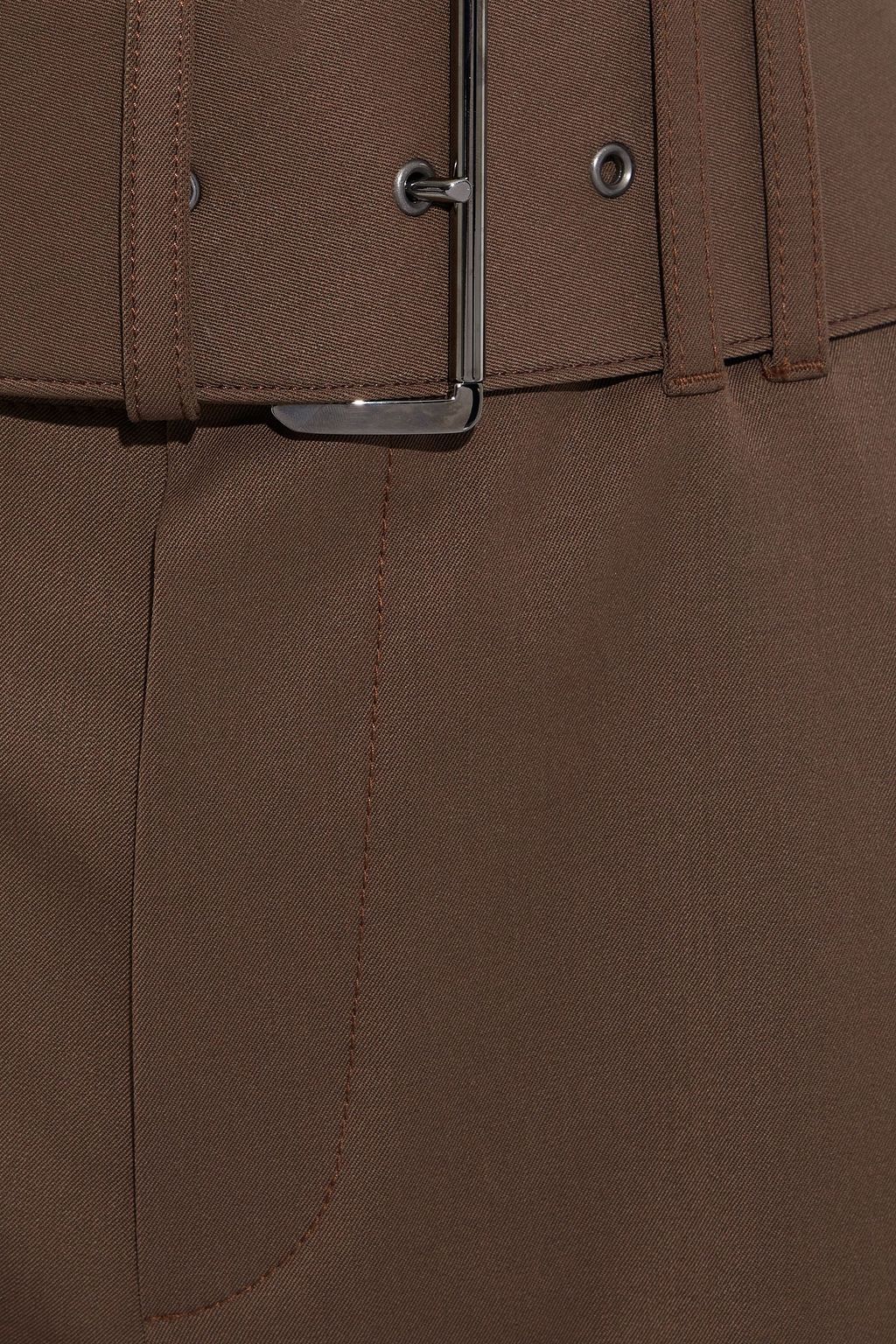 BRUNELLO CUCINELLI Belted wool-blend twill straight-leg pants