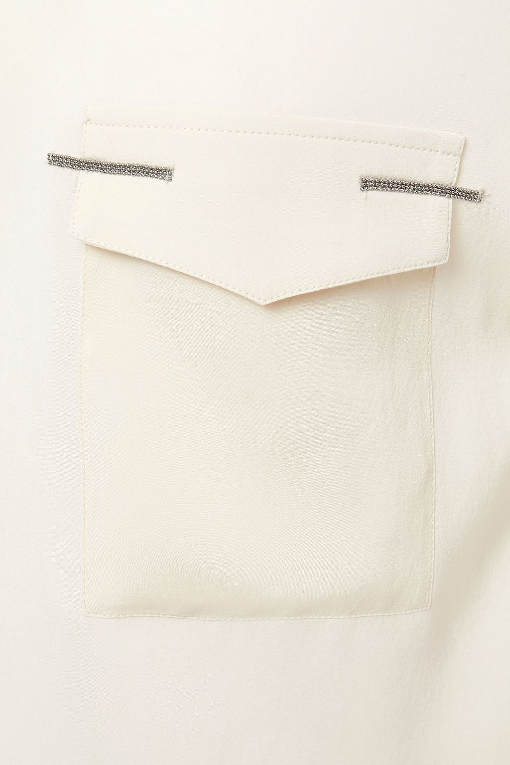 BRUNELLO CUCINELLI Bead-embellished silk-blend crepe de chine top