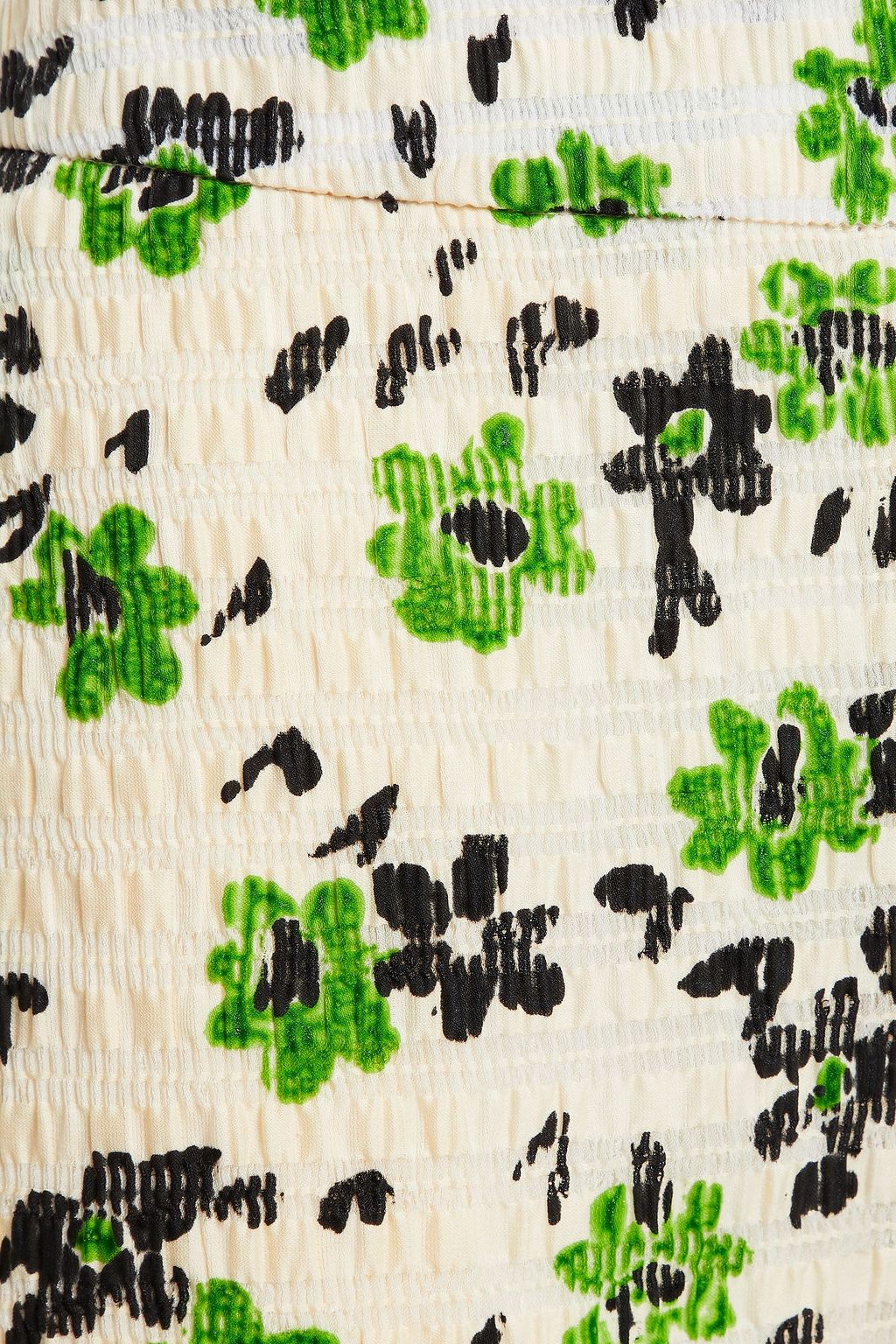 SHRIMPS Cropped floral-print seersucker straight-leg pants