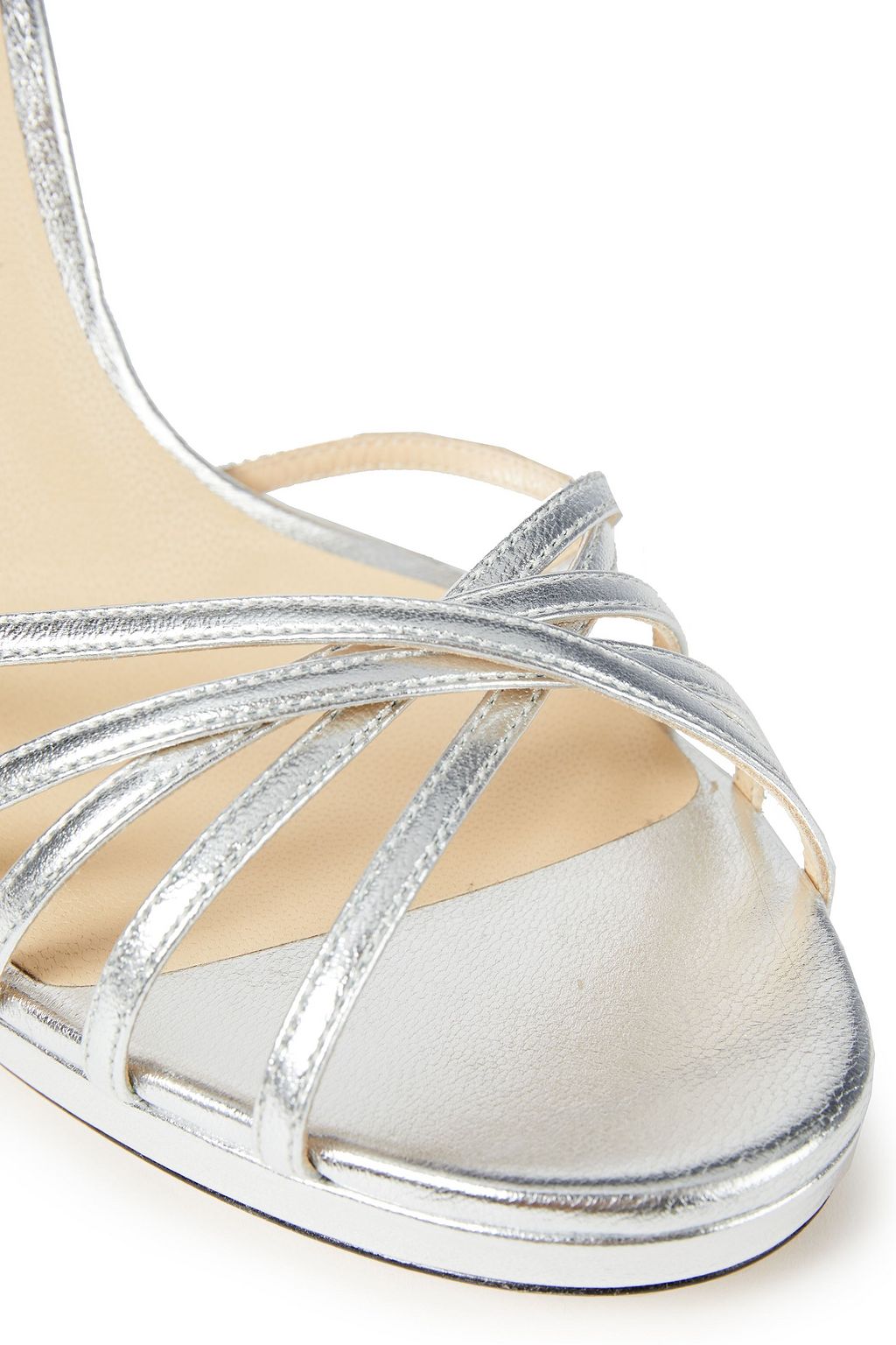 JIMMY CHOO Metallic leather platform sandals