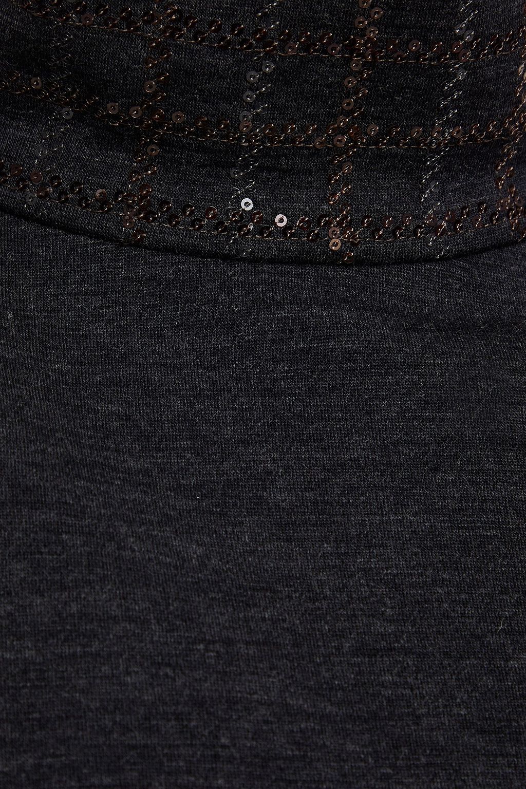BRUNELLO CUCINELLI Sequin-embellished slub wool-blend jersey dress