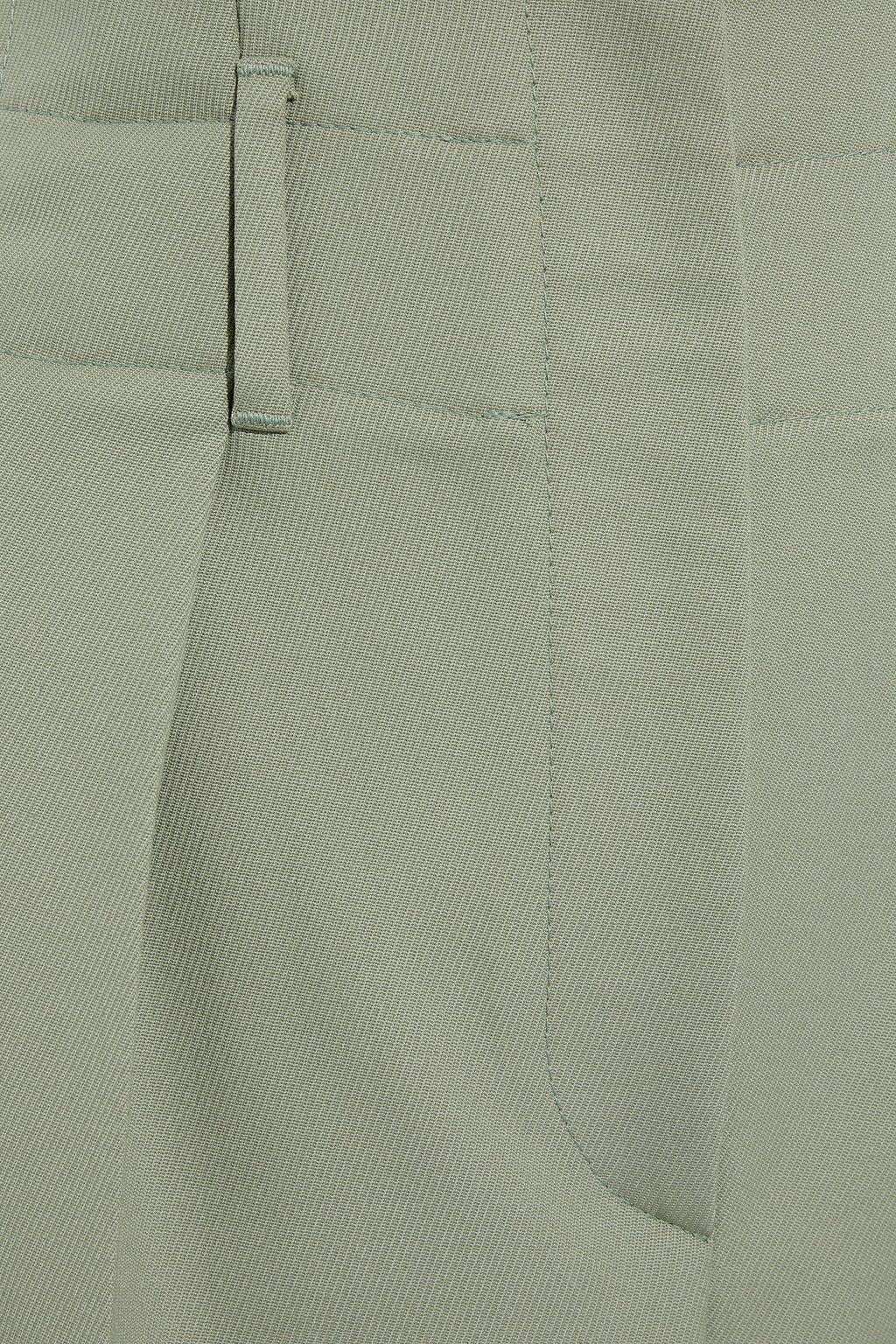 BRUNELLO CUCINELLI Cropped pleated wool-twill straight-leg pants