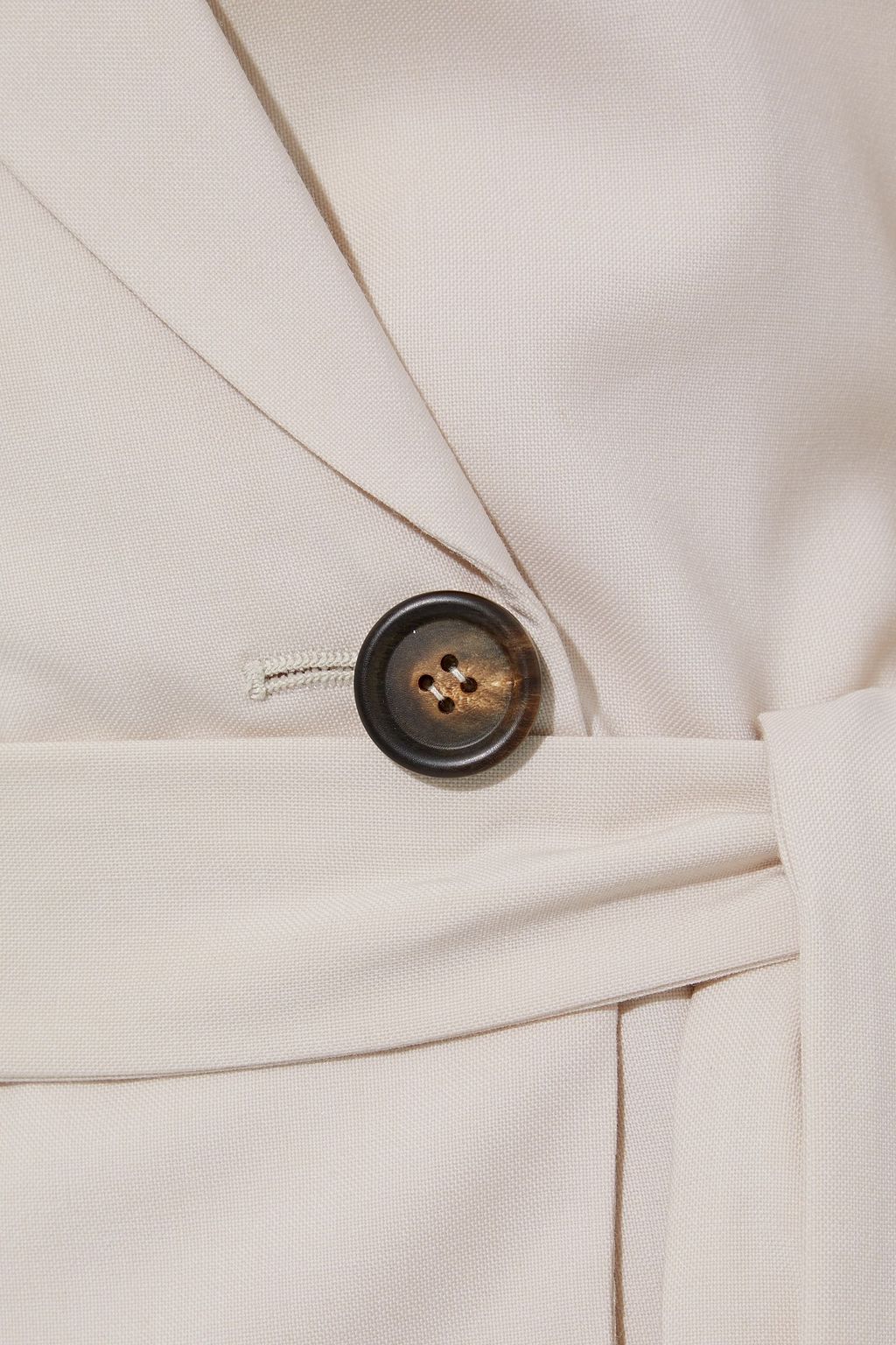 BRUNELLO CUCINELLI Bead-embellished grain de poudre wool wrap jacket