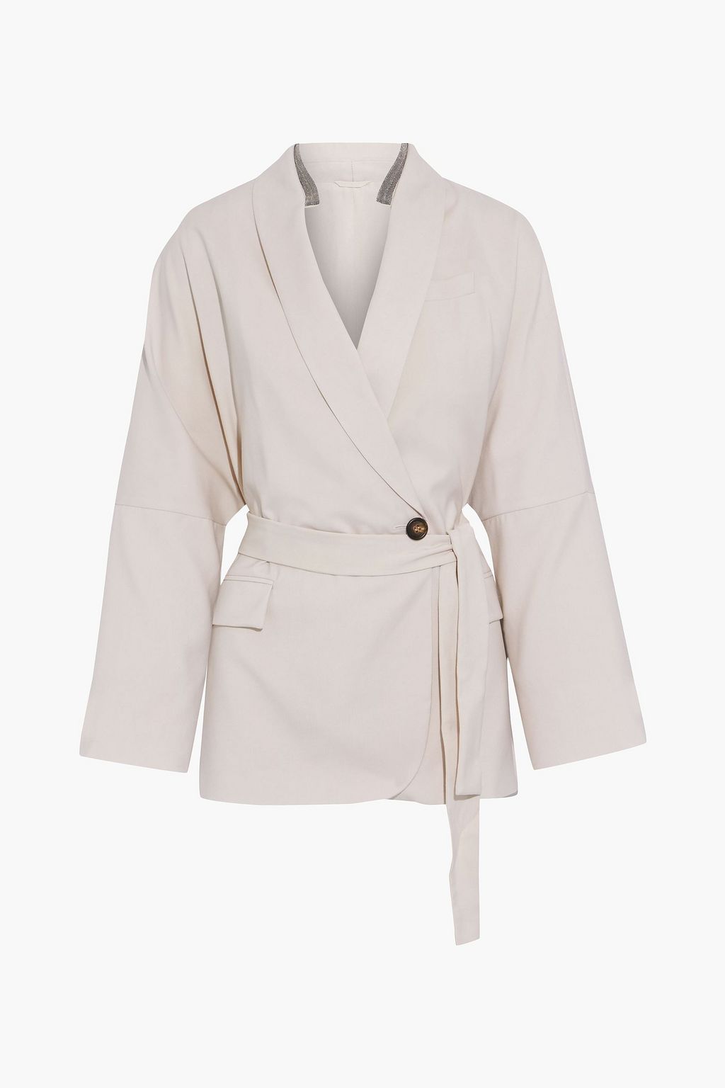 Cream wrap jacket hotsell