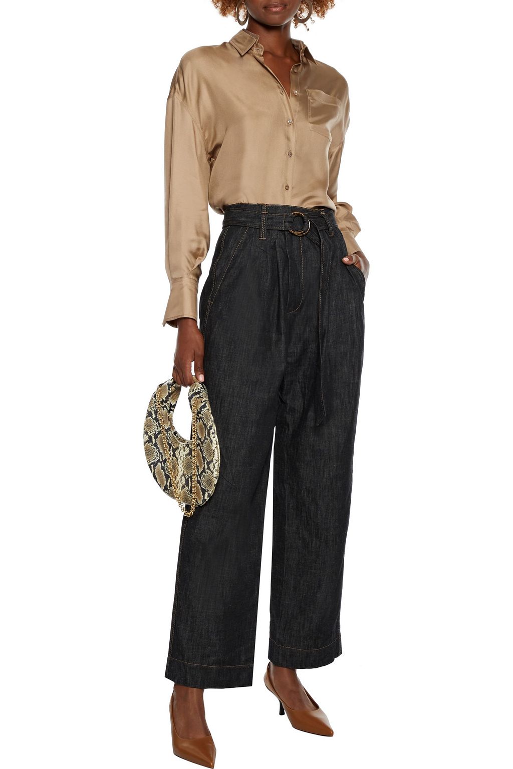 BRUNELLO CUCINELLI Belted high-rise straight-leg jeans